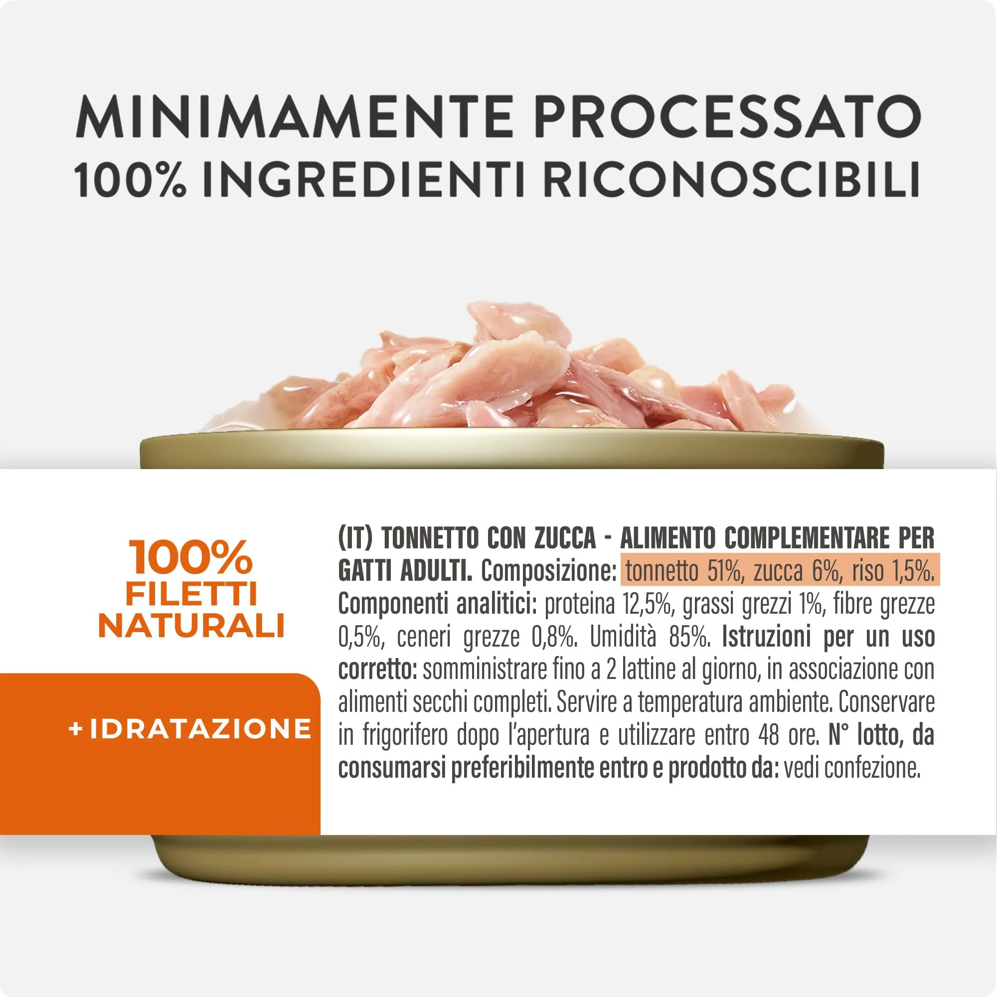 Schesir Filetti di Tonno con Zucca in Gelatina, Cibo Umido Complementare per Gatti, 12 lattine da 70g - immagine 4