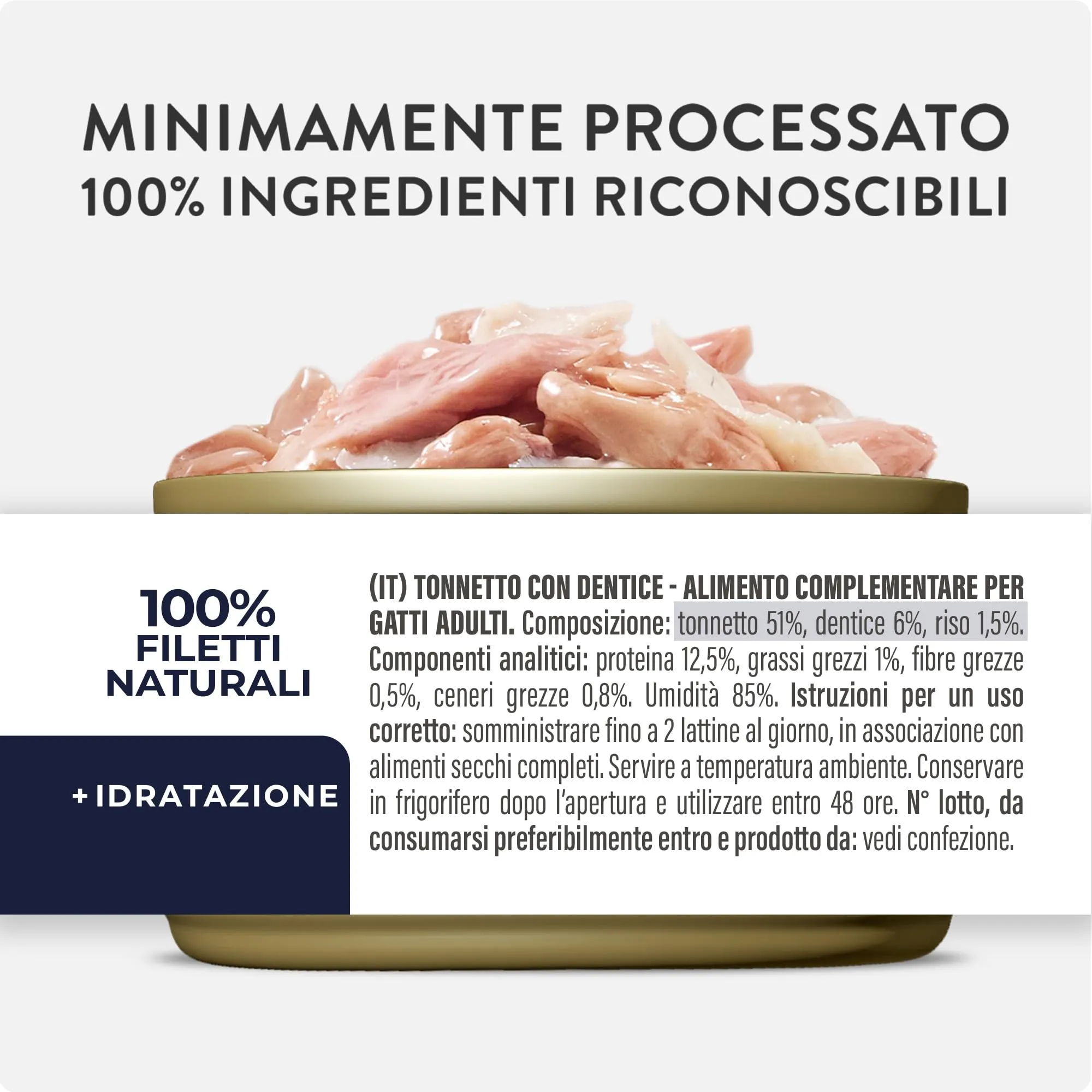 Schesir Filetti di Tonno con Dentice in Gelatina, Cibo Umido Complementare per Gatti, 12 x 70g - immagine 4