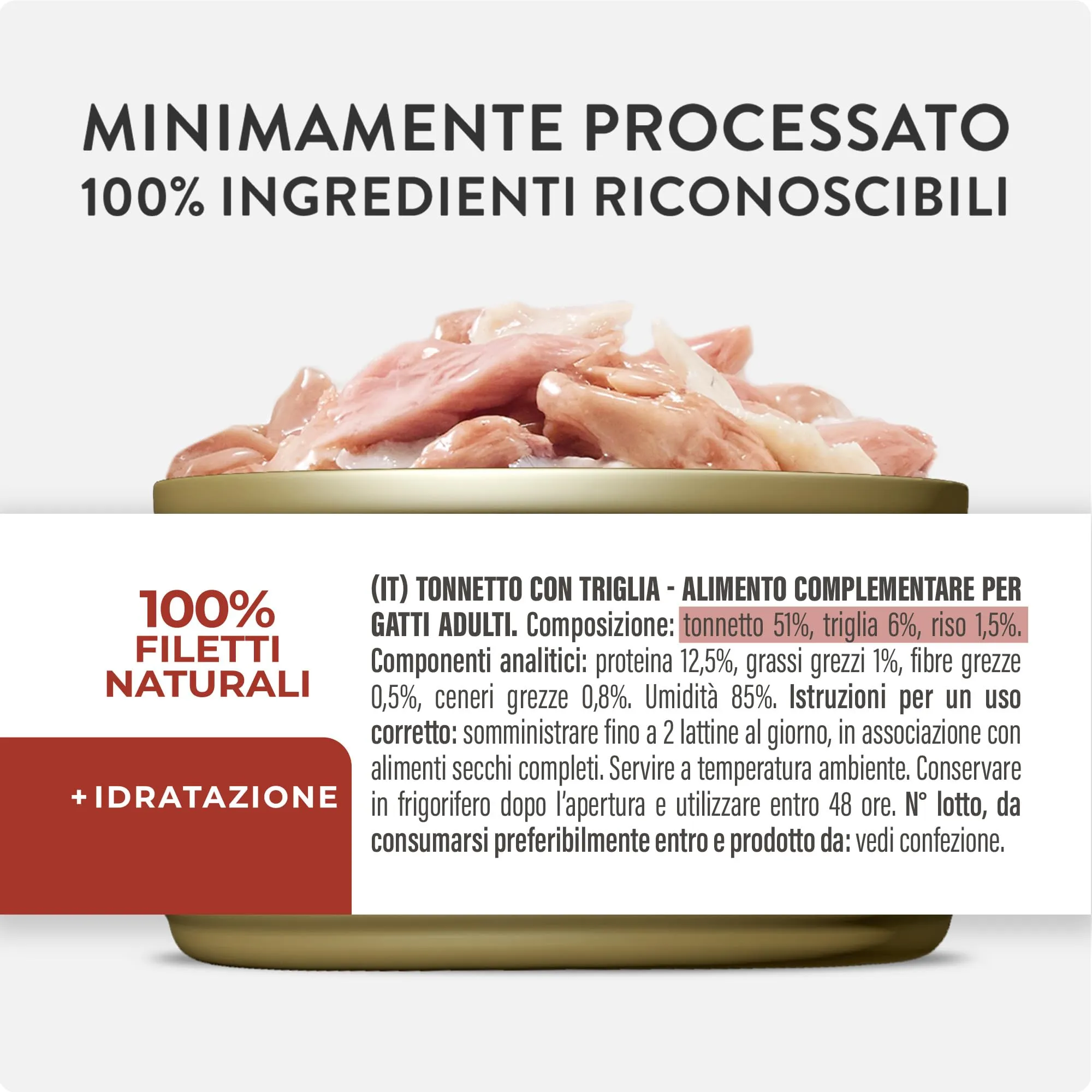 Schesir Filetti di Tonno con Triglia in Gelatina, Cibo Umido Complementare per Gatti, 12 x 70g - immagine 4