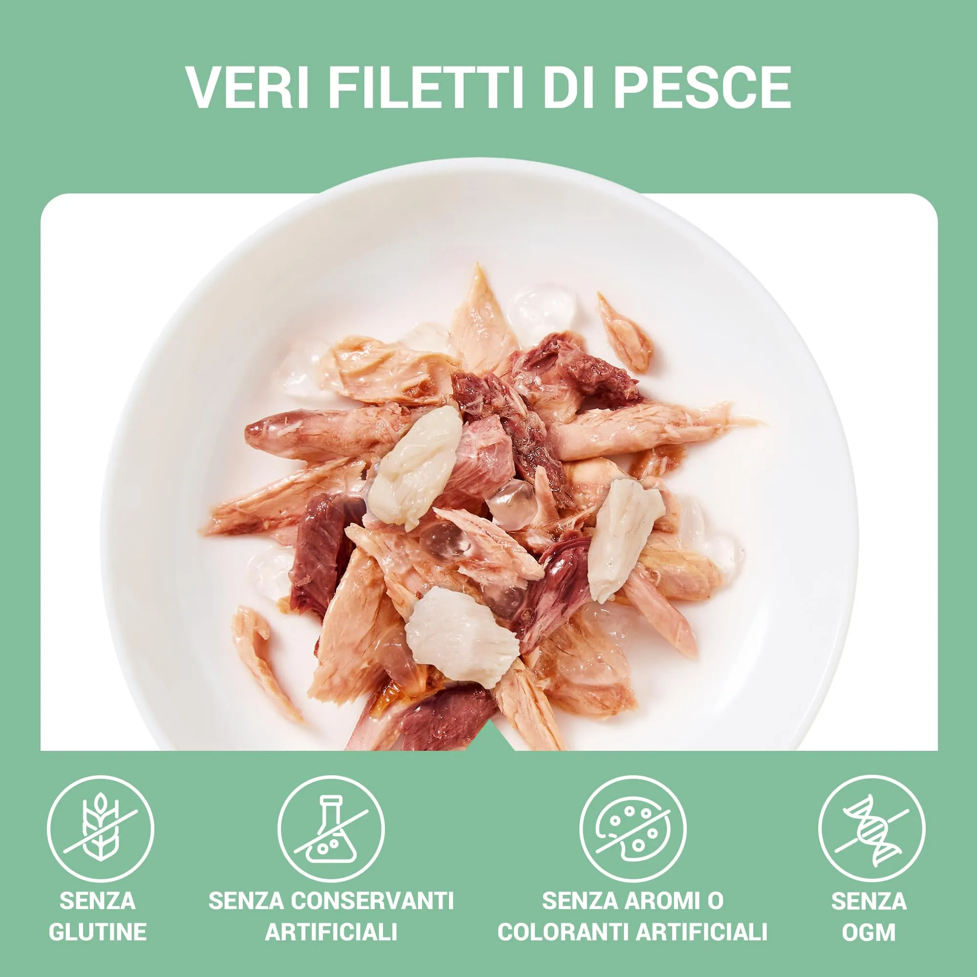 Schesir Filetti di Tonno con Triglia in Gelatina, Cibo Umido Complementare per Gatti, 12 x 70g - immagine 5