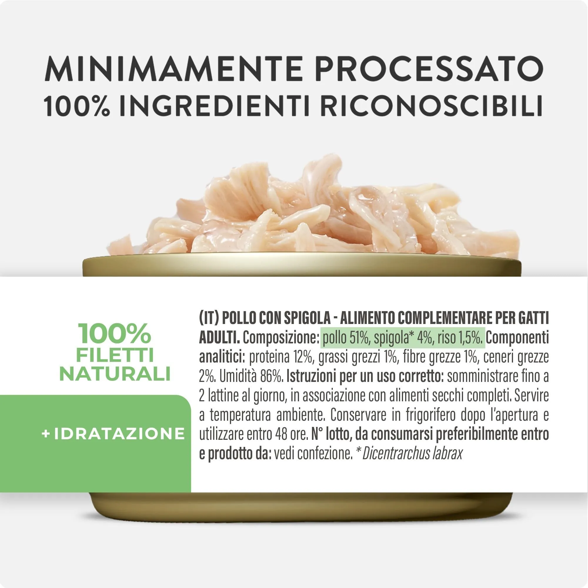 Schesir Filetti di Pollo con Spigola in Gelatina, Cibo Umido Complementare per Gatti, 12 lattine da 70g - immagine 3