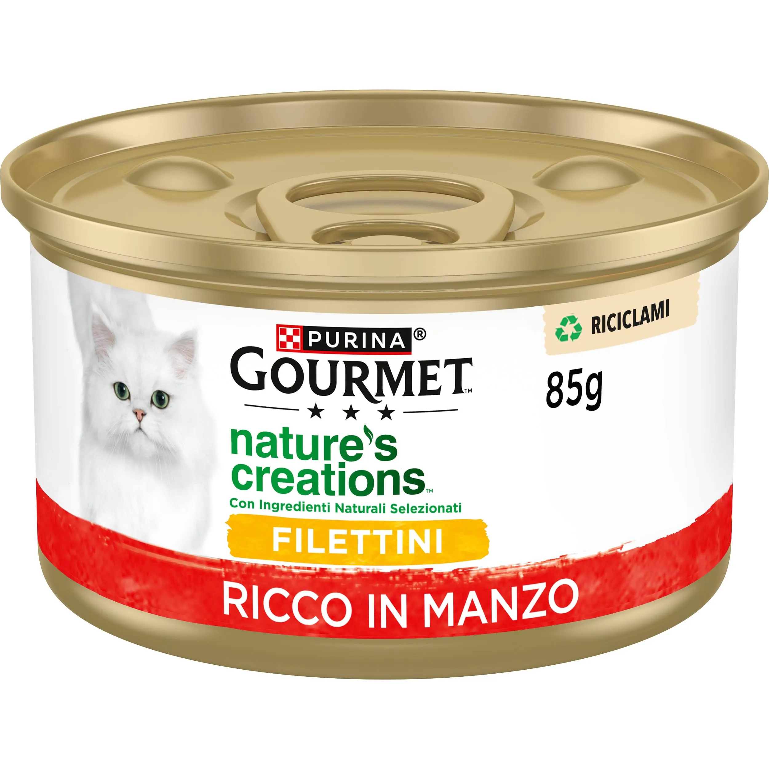 Gourmet Nature's Creations Cibo Umido per Gatti Adulti Filettini con Manzo, Piselli e Carote, 12 x 85g - immagine 3