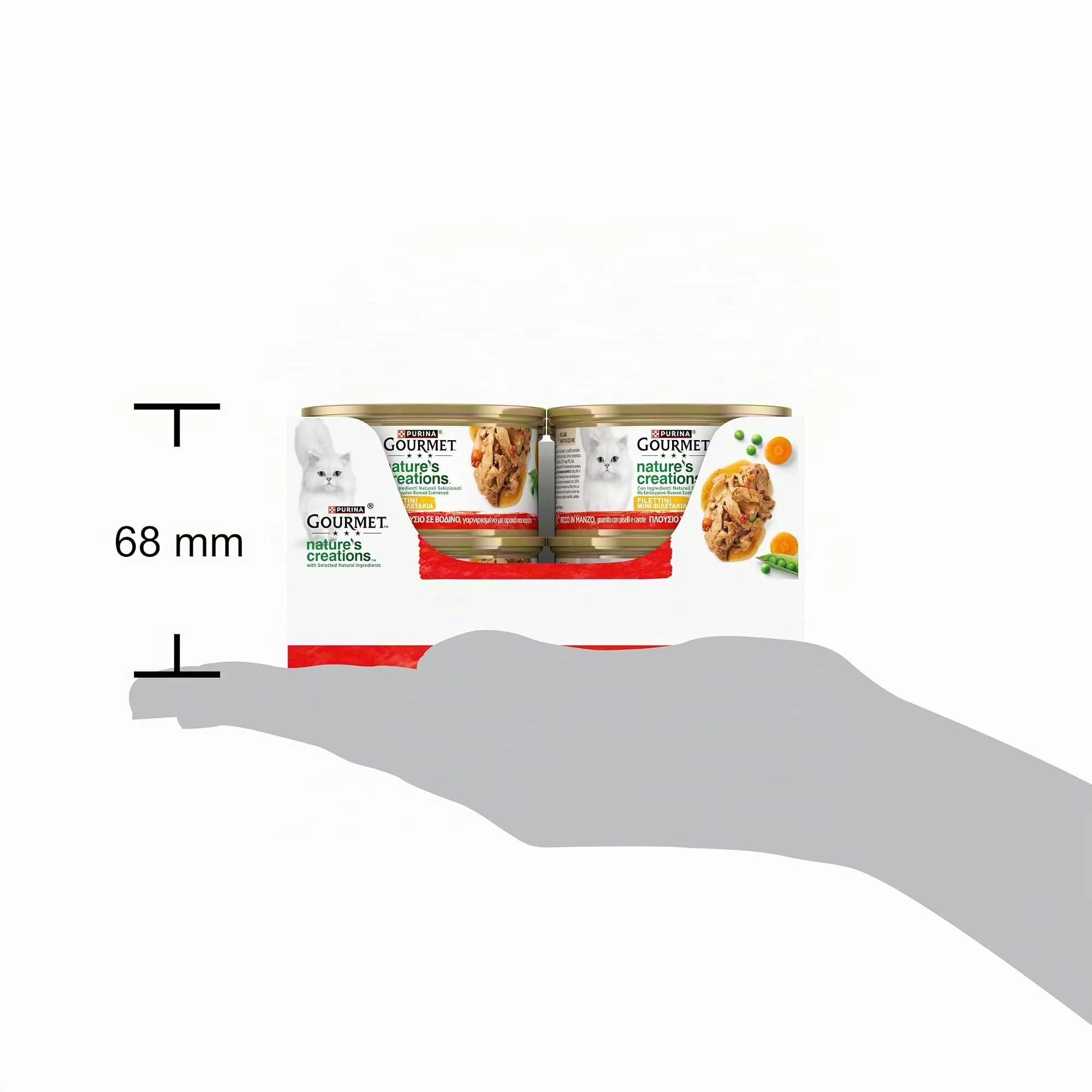 Gourmet Nature's Creations Cibo Umido per Gatti Adulti Filettini con Manzo, Piselli e Carote, 12 x 85g - immagine 4