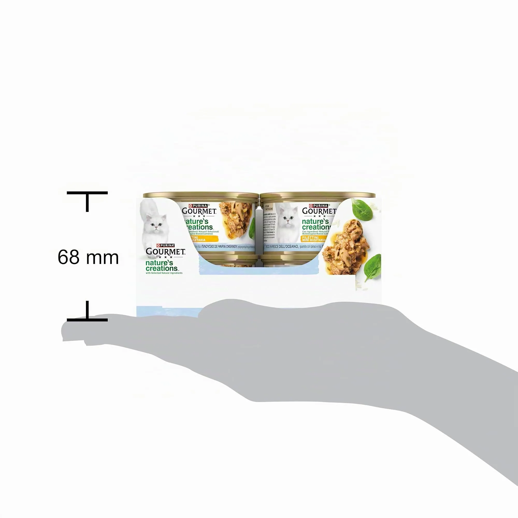 Gourmet Nature's Creations Cibo Umido per Gatti Adulti Filettini con Pesce dell'oceano, spinaci e riso, 12 x 85g - immagine 3