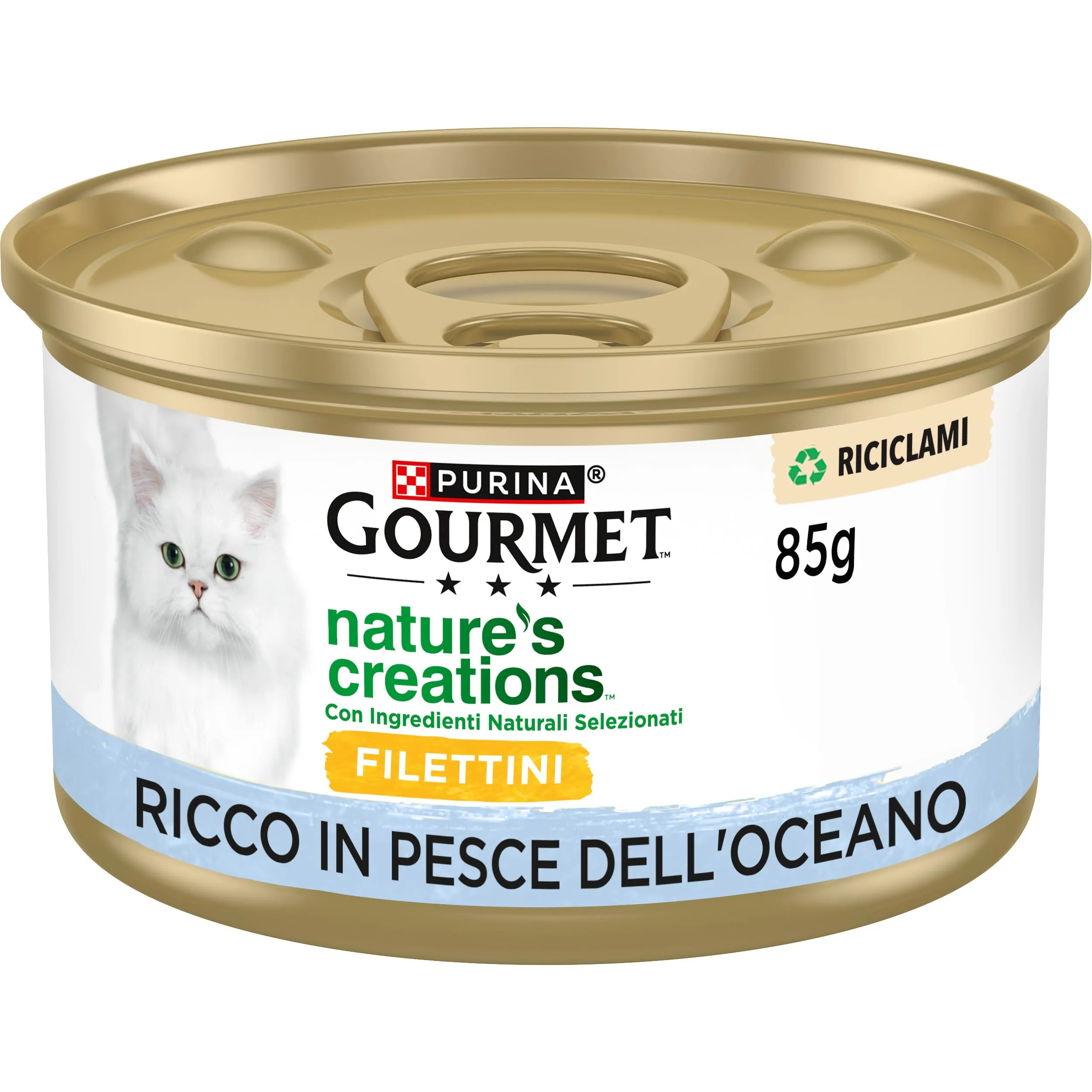 Gourmet Nature's Creations Cibo Umido per Gatti Adulti Filettini con Pesce dell'oceano, spinaci e riso, 12 x 85g - immagine 4