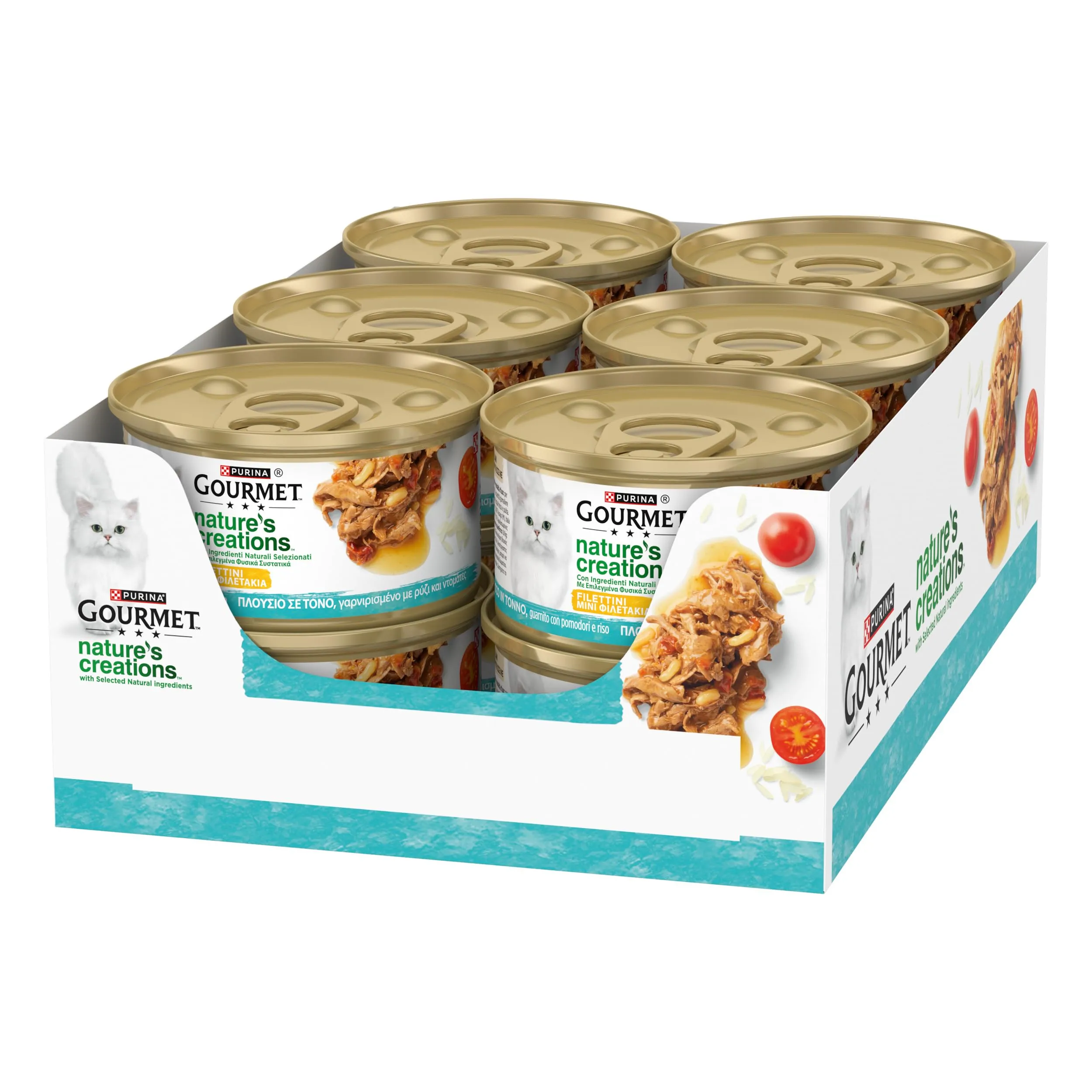 Gourmet Nature's Creations Cibo Umido per Gatti Adulti Filettini con Tonno, Pomodori e Riso, 12 x 85g - immagine 2