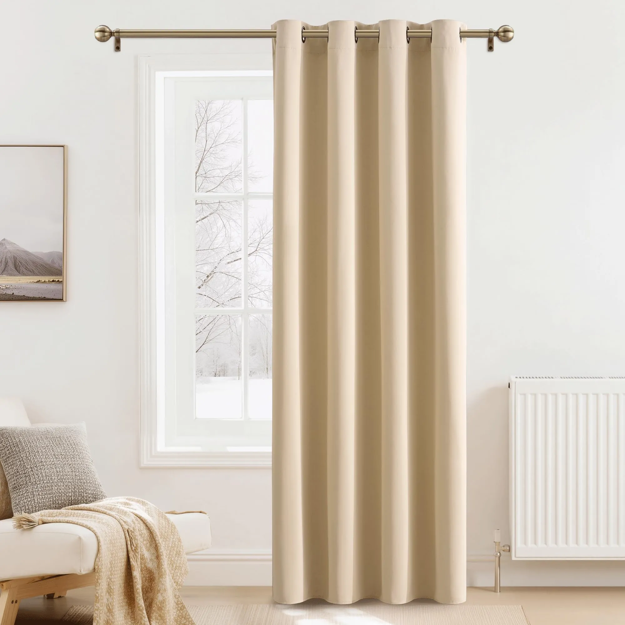 PONY DANCE Tenda Oscurante Termica Isolante da Interno, 140 x 200 cm, Beige - immagine 2