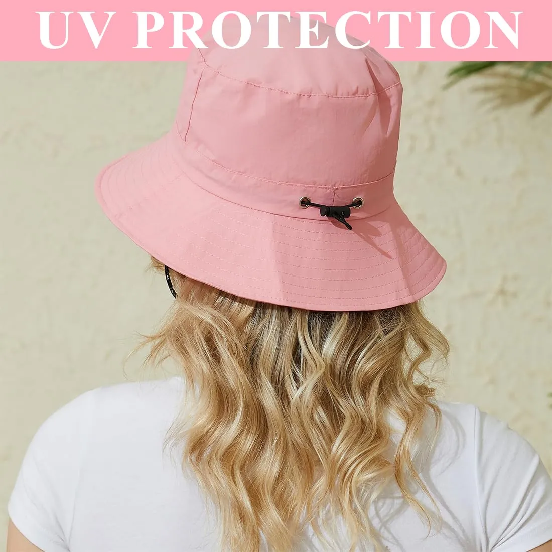 AIYVELU Cappello Bucket Hat Donna Estivo Antipioggia e Protezione Solare Pieghevole e Traspirante - immagine 6