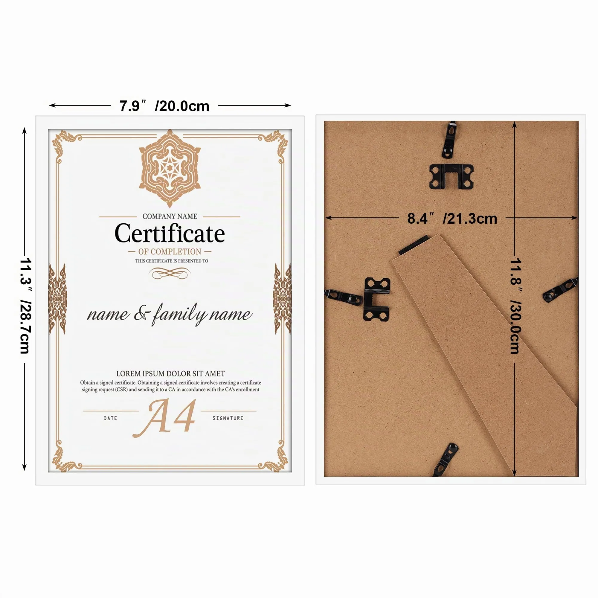 Ditwis Cornice A4 Bianca, 21x29,7 cm per Foto, Certificati e Documenti, da Parete e Tavolo - immagine 2