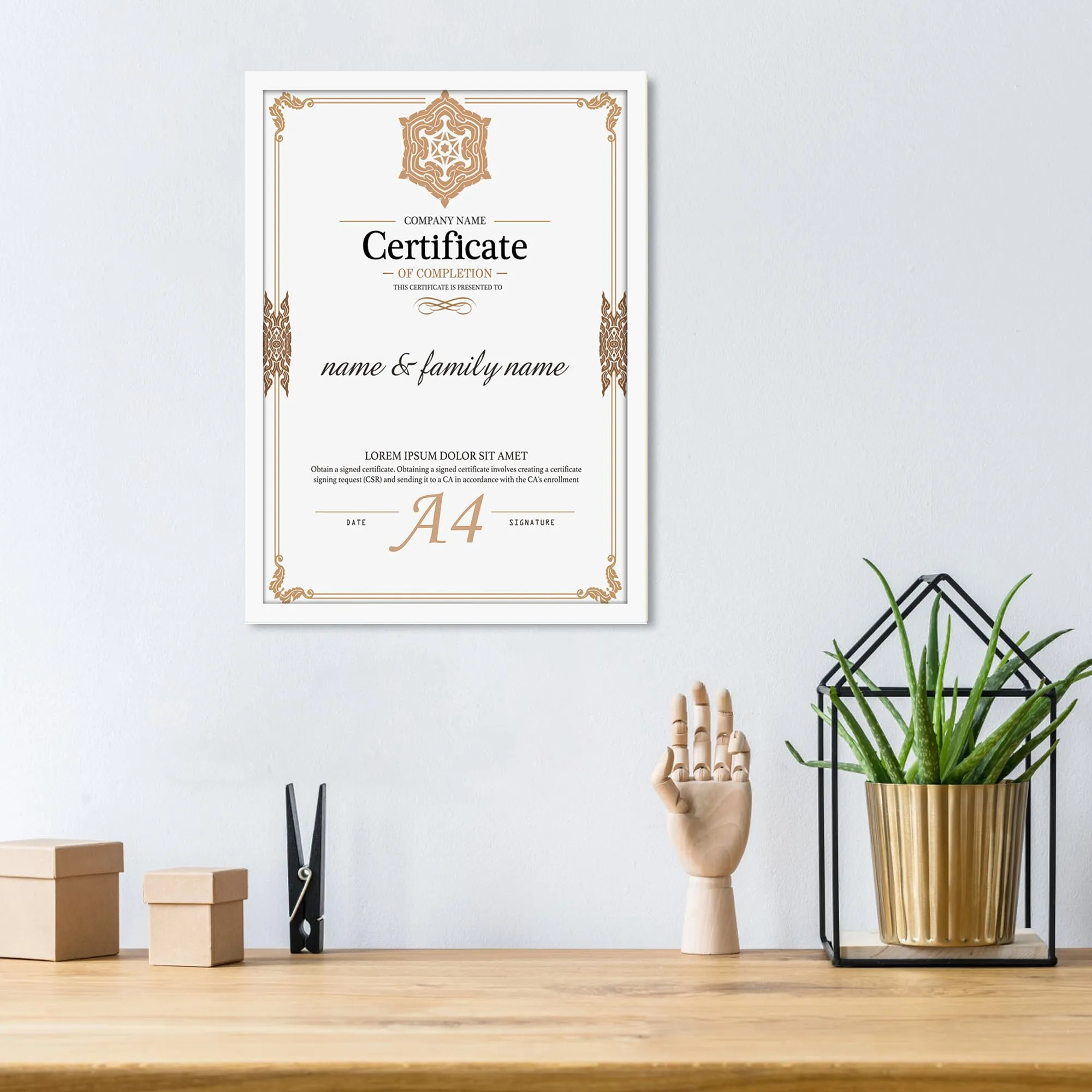 Ditwis Cornice A4 Bianca, 21x29,7 cm per Foto, Certificati e Documenti, da Parete e Tavolo - immagine 3