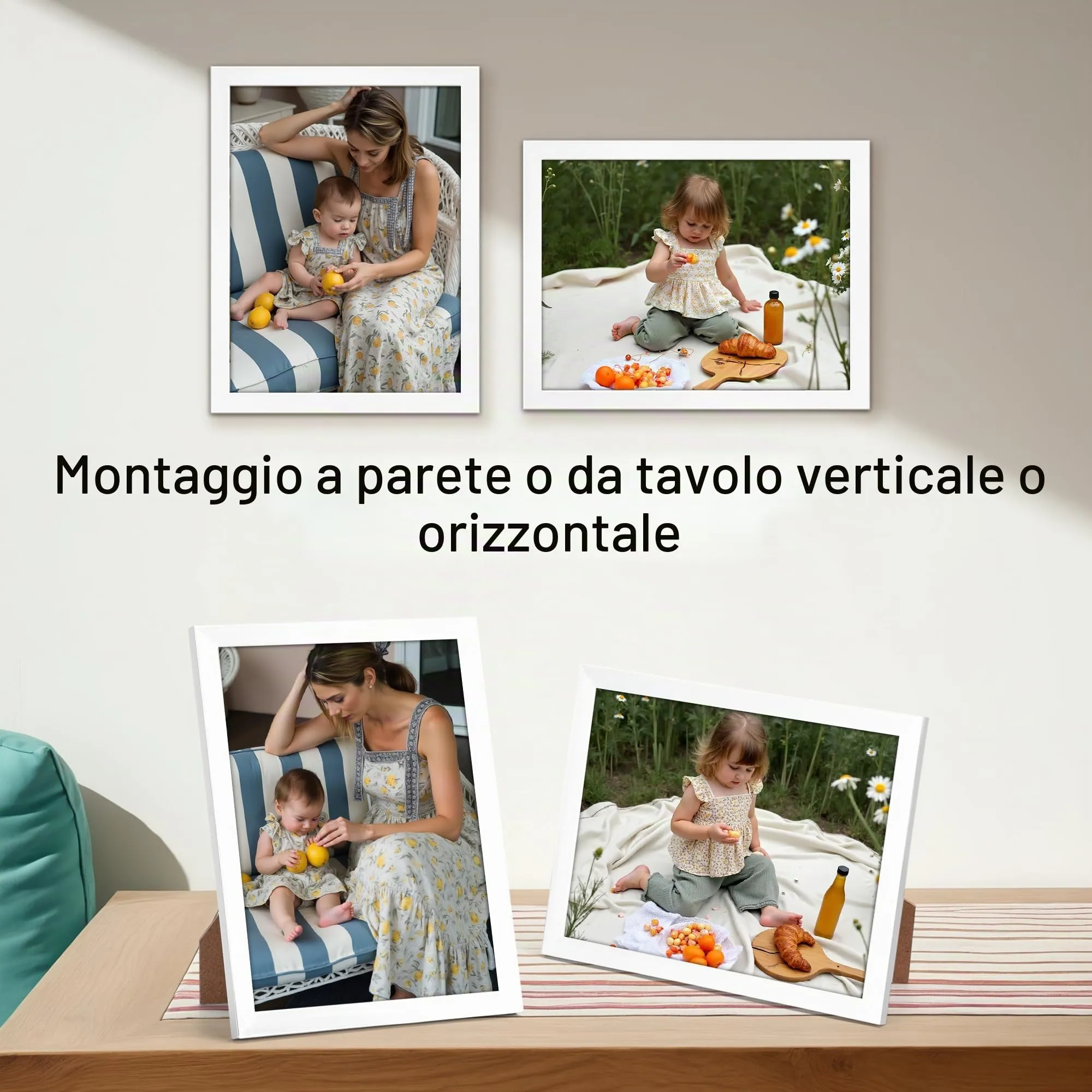 Ditwis Cornice A4 Bianca, 21x29,7 cm per Foto, Certificati e Documenti, da Parete e Tavolo - immagine 5