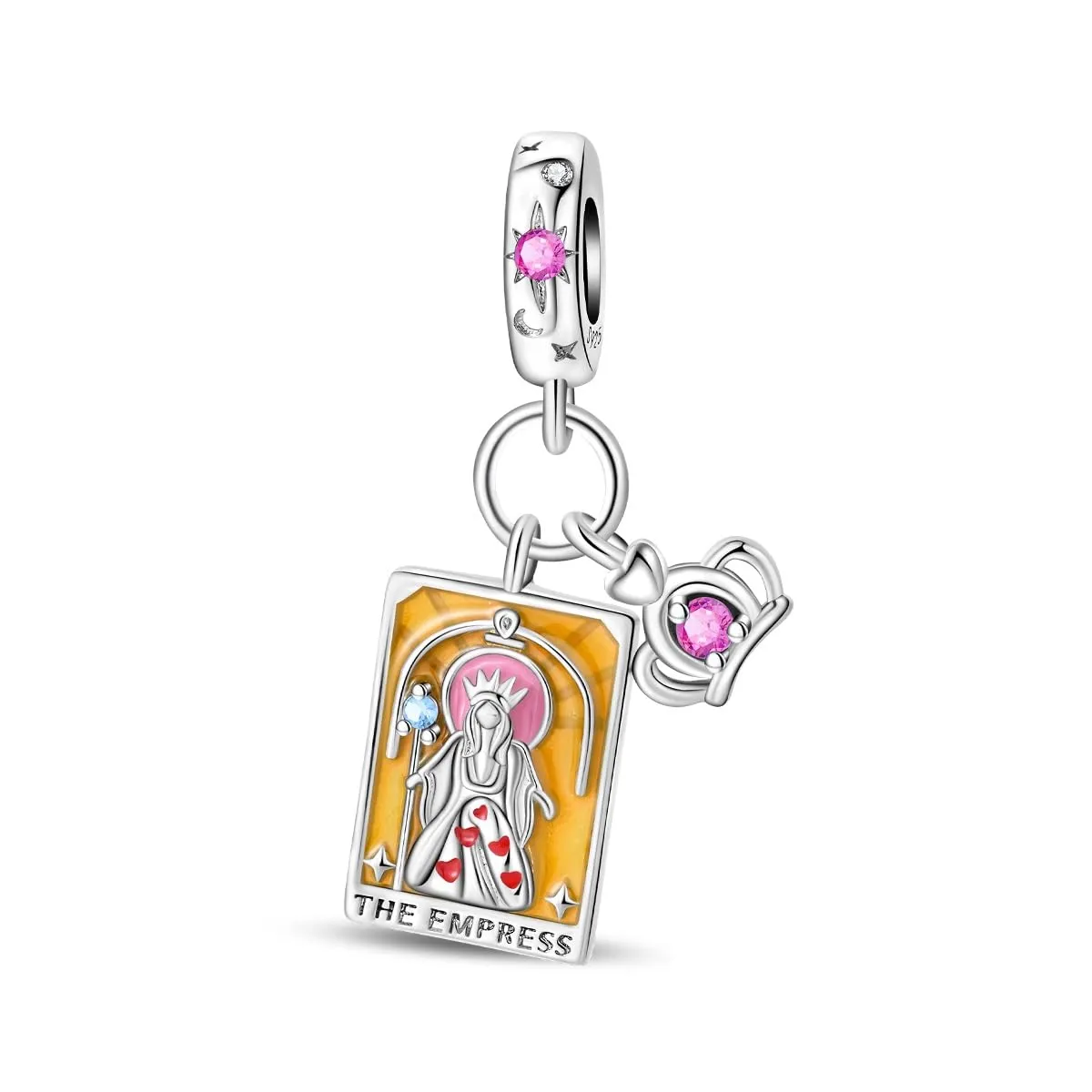 TINSLO Bead Charm Ciondolo Argento Sterling 925 con Cubic Zirconia per Braccialetti e Collane Europee - immagine 1