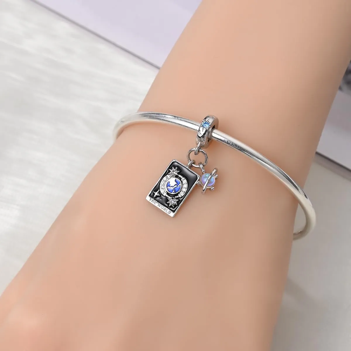 TINSLO Bead Charm in Argento Sterling 925 con Cubic Zirconia per Braccialetti e Collane Europei - immagine 4
