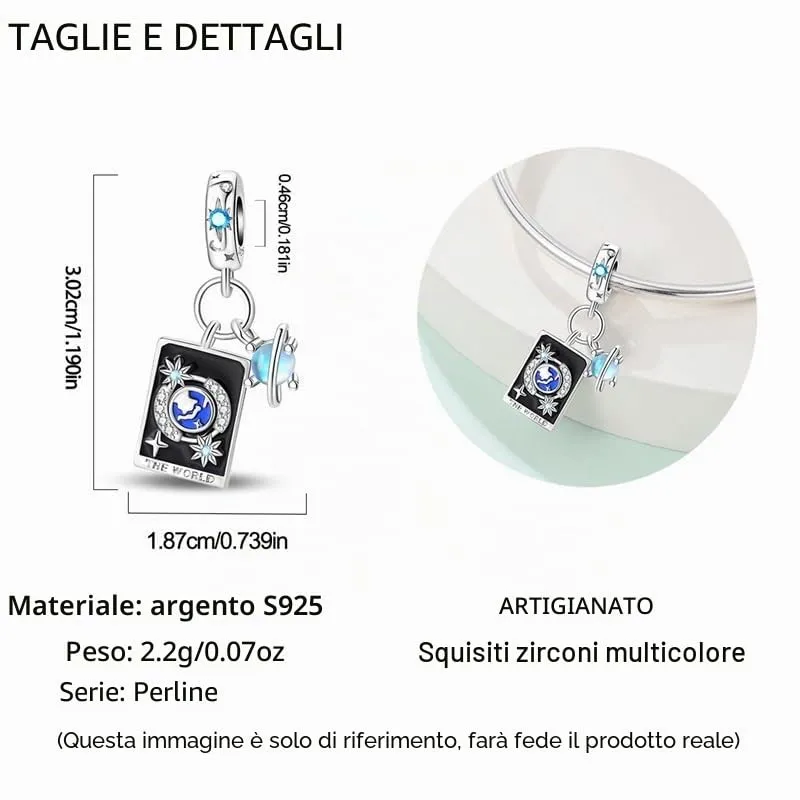 TINSLO Bead Charm in Argento Sterling 925 con Cubic Zirconia per Braccialetti e Collane Europei - immagine 5