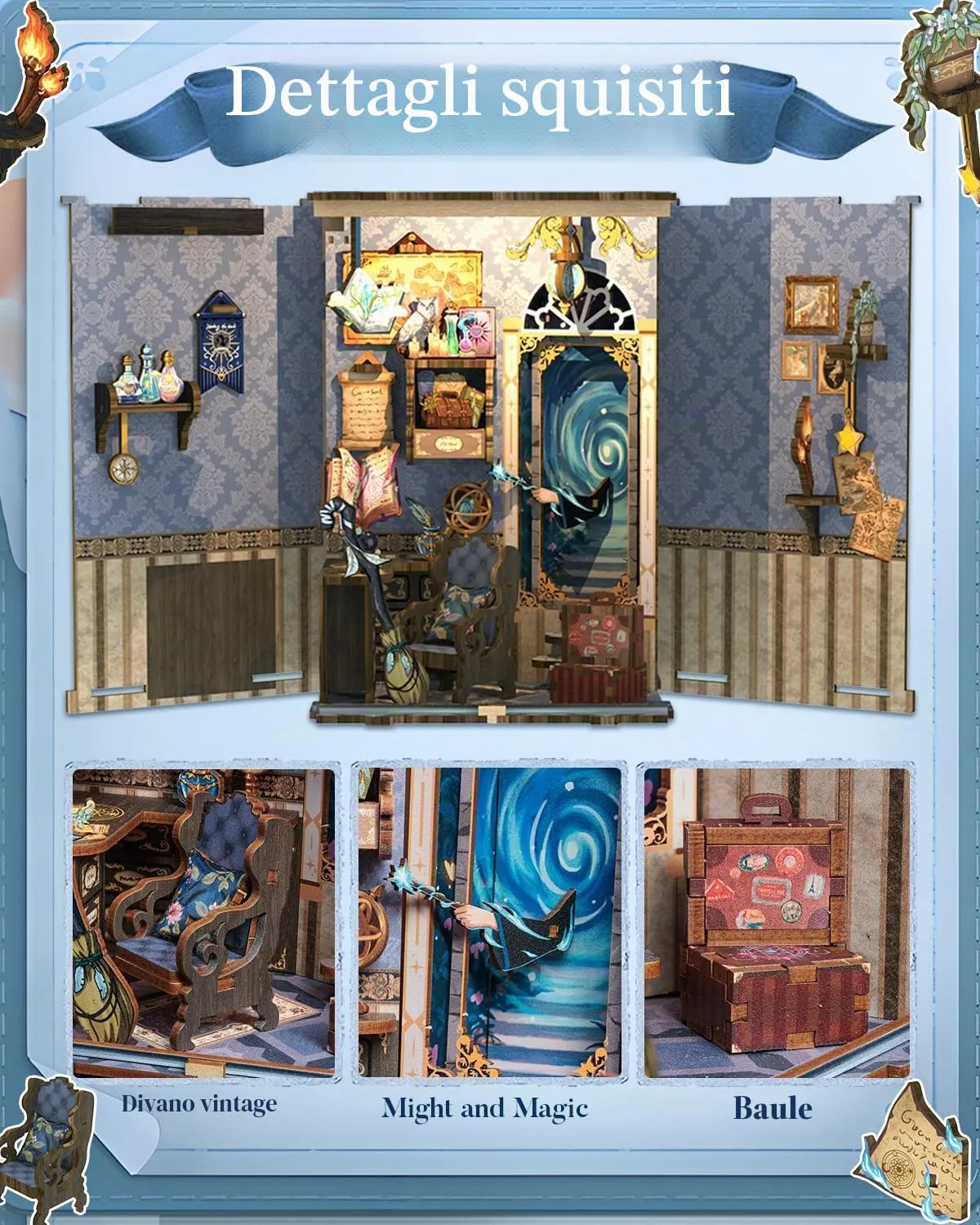 CUTEBEE Book Nook Kit Soul Travel Agency, DIY 3D Miniature Wooden Library for Adults - immagine 4