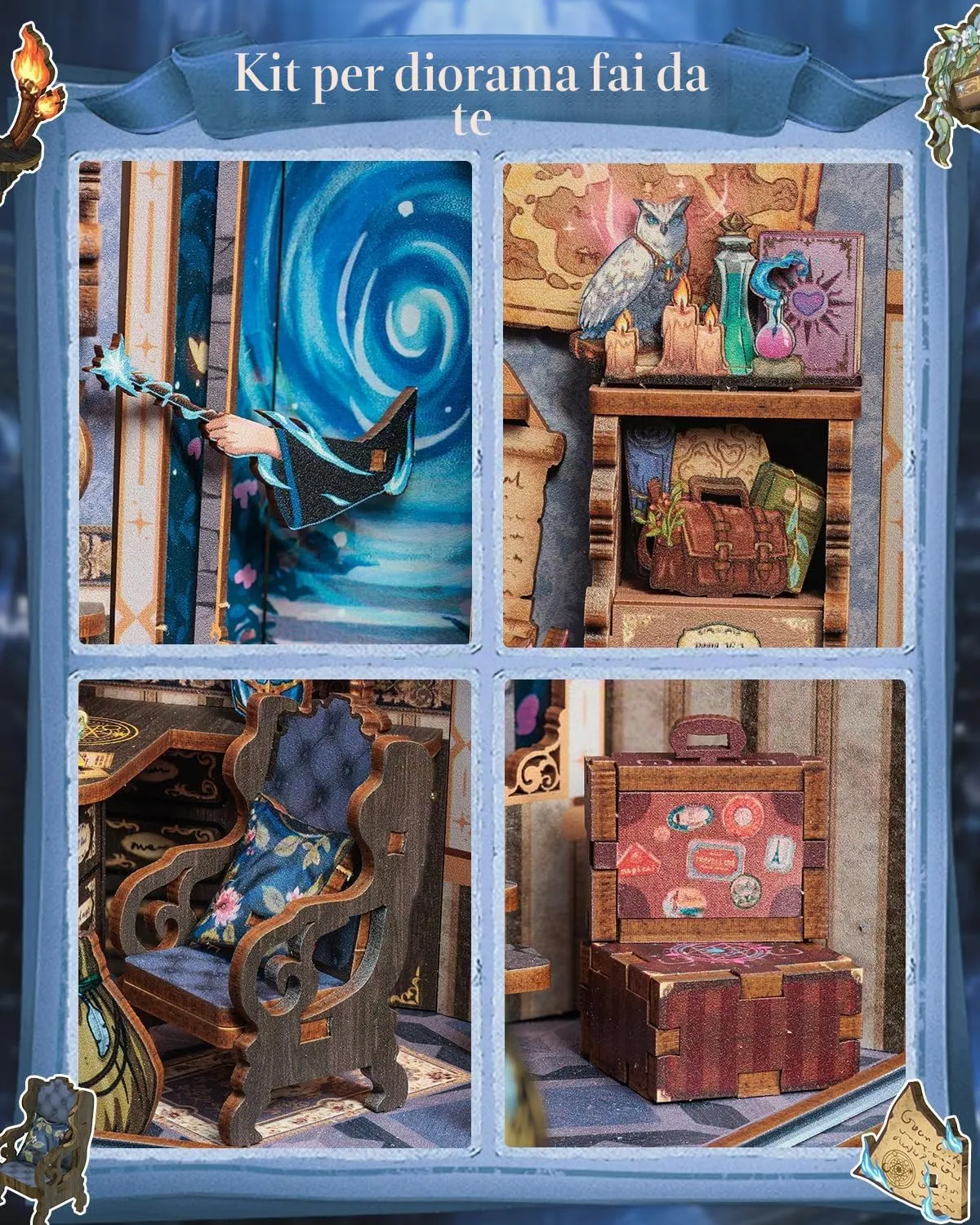 CUTEBEE Book Nook Kit Soul Travel Agency, DIY 3D Miniature Wooden Library for Adults - immagine 6