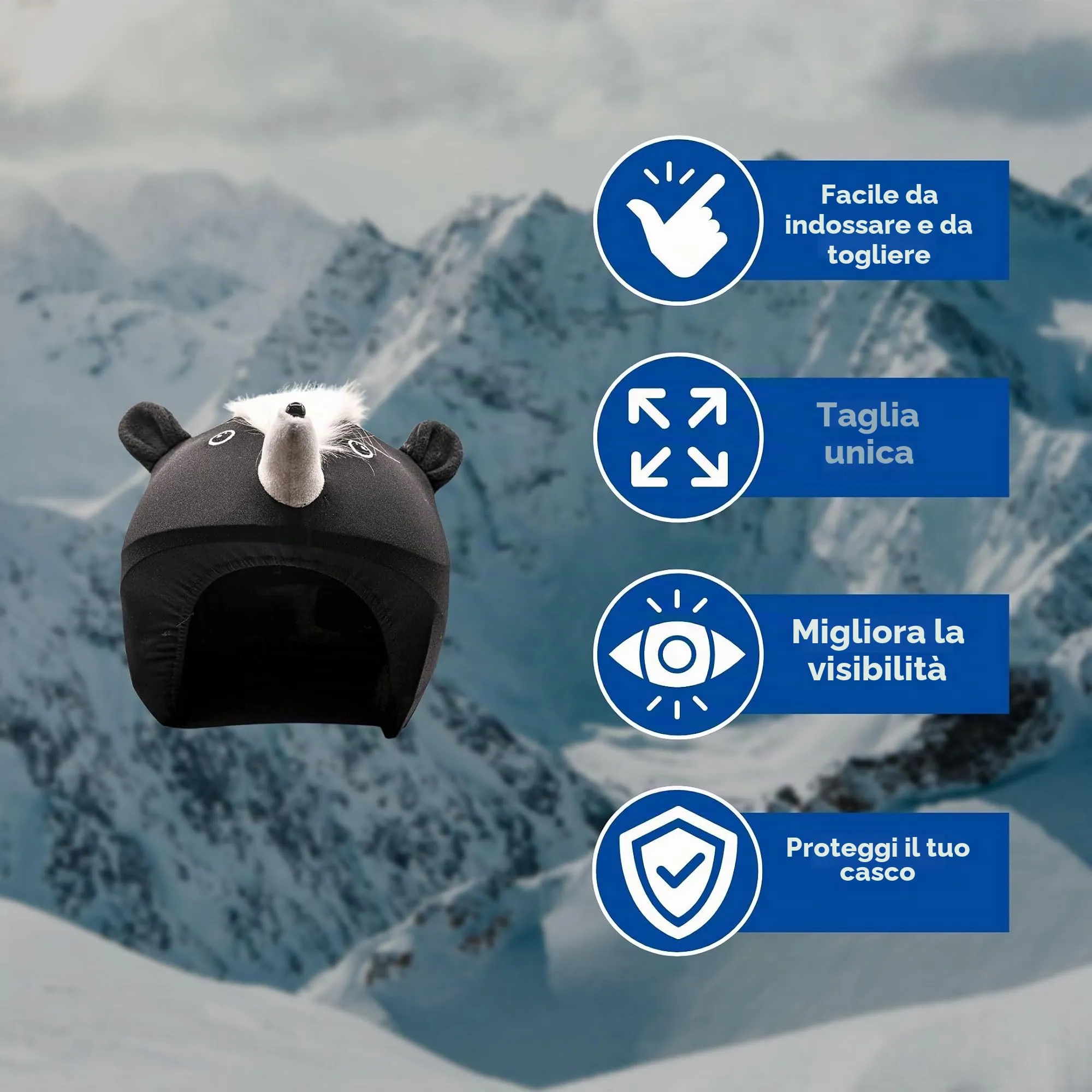 Coolcasc Pupazzo - Copricasco Moto e Sci per Bambini - Taglia Unica - immagine 3