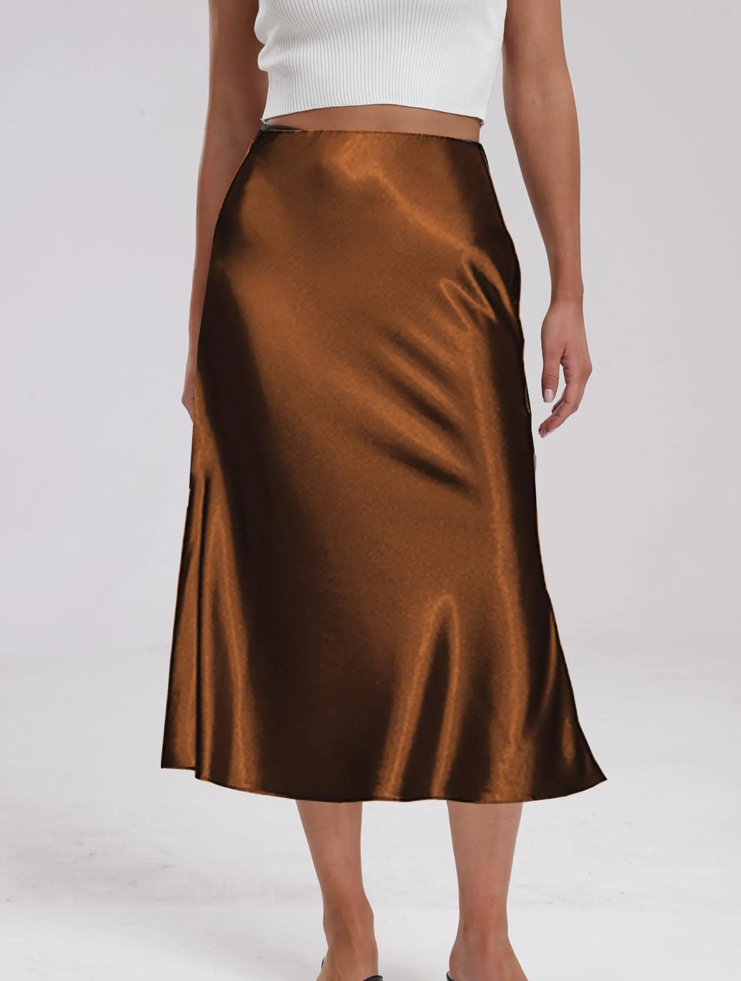 Koerye Gonna Donna Lunga in Raso Seta Elastica Vintage Avvolgente - immagine 2