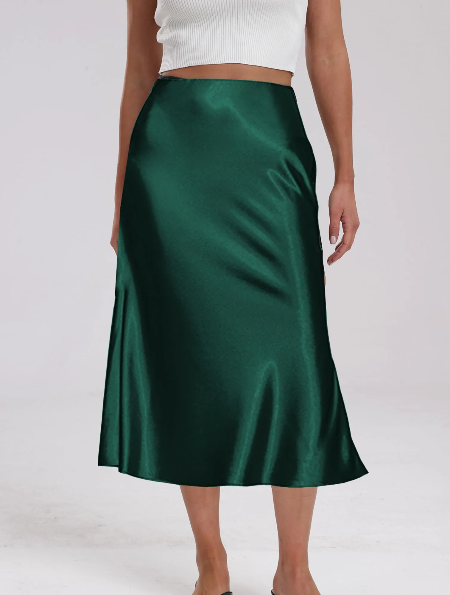 Koerye Gonna Donna Lunga in Raso Seta Elastica Vintage Avvolgente - immagine 4