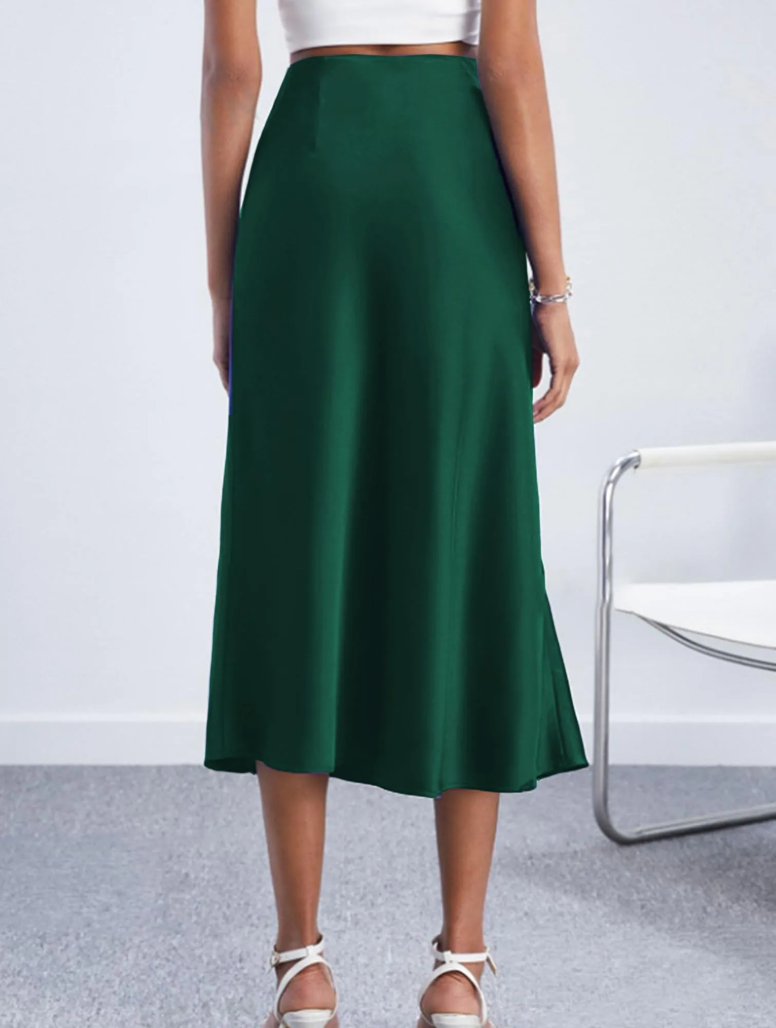 Koerye Gonna Donna Lunga in Raso Seta Elastica Vintage Avvolgente - immagine 5