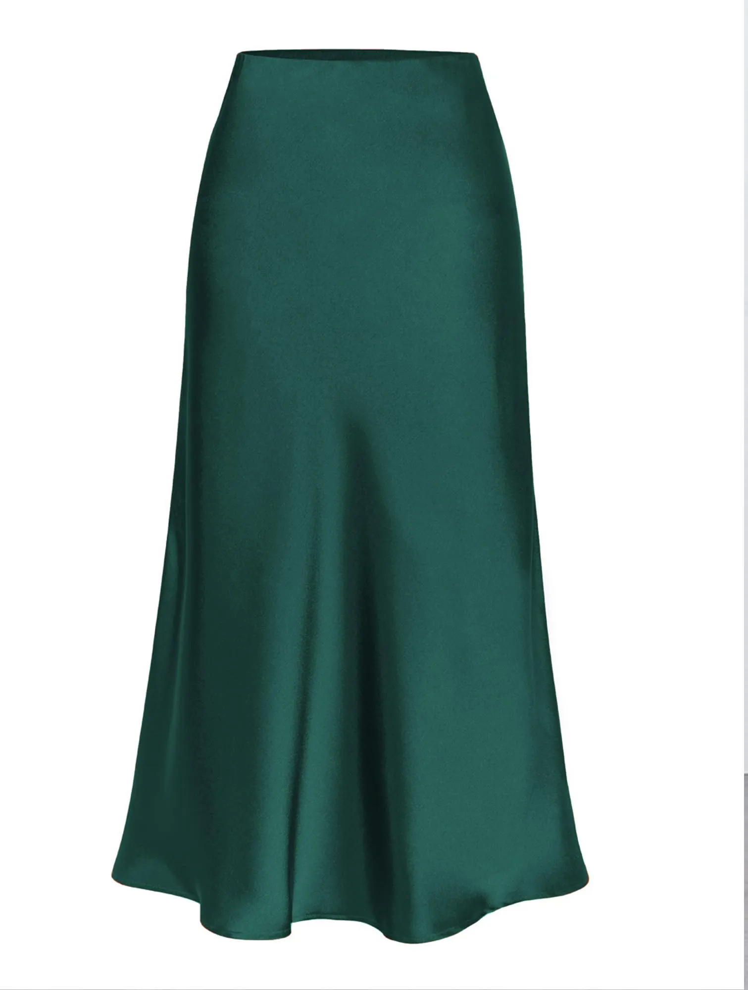 Koerye Gonna Donna Lunga in Raso Elastico Vintage Avvolgente Verde - immagine 6