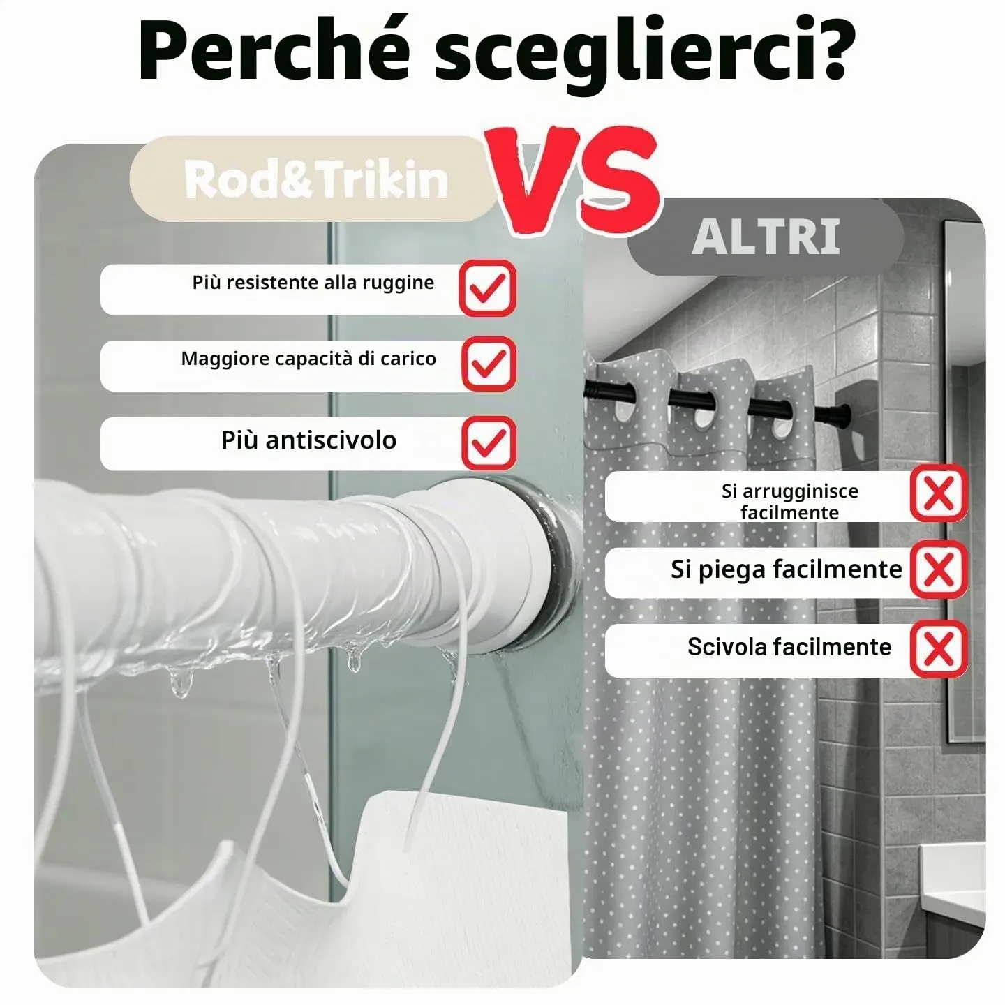 Rod&Trikin Bastone Per Tenda a Pressione Telescopico Argento 83-180cm - immagine 6