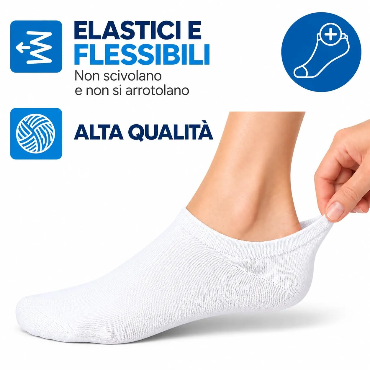 PS PROUTHS Calzini Corti Bassi Fantasmini Unisex in Cotone, 12 Paia, Bianco, 35-40 - immagine 4