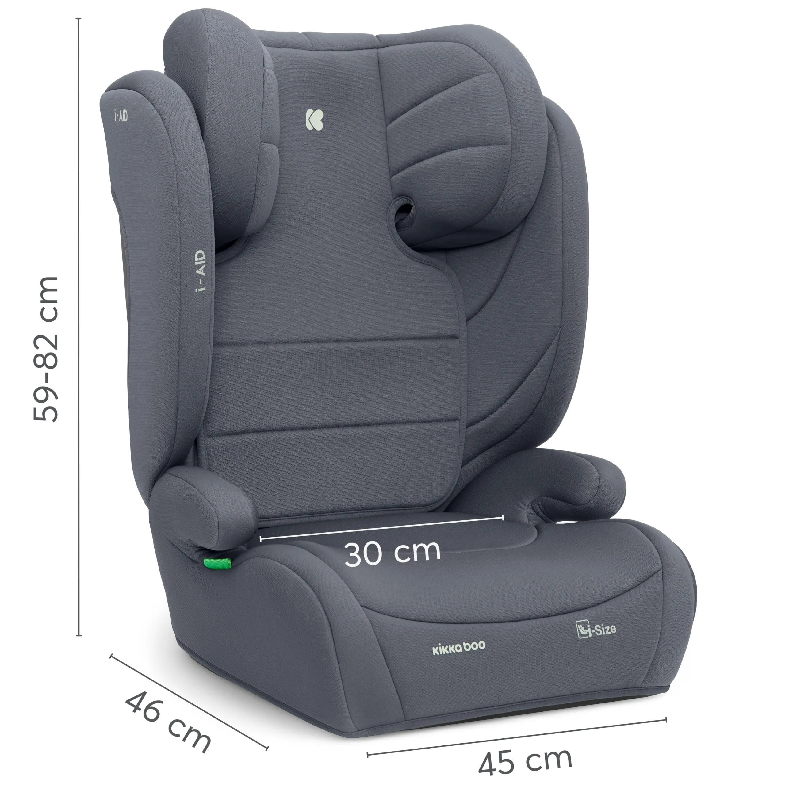 KikkaBoo i-AID Seggiolino Auto Gruppo 2/3 i-Size 100-150 cm, 15-36 kg, Grigio - immagine 11
