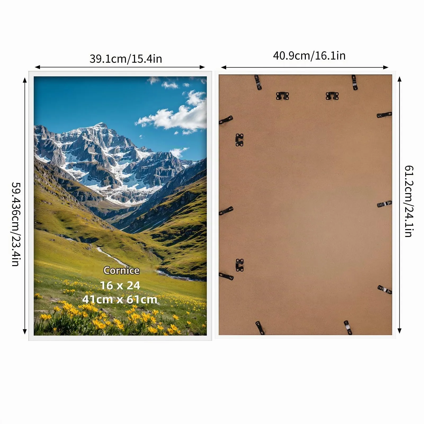 Ditwis Cornice in Alluminio Bianca 40x60 cm per Poster, Foto e Opere d'Arte - immagine 2