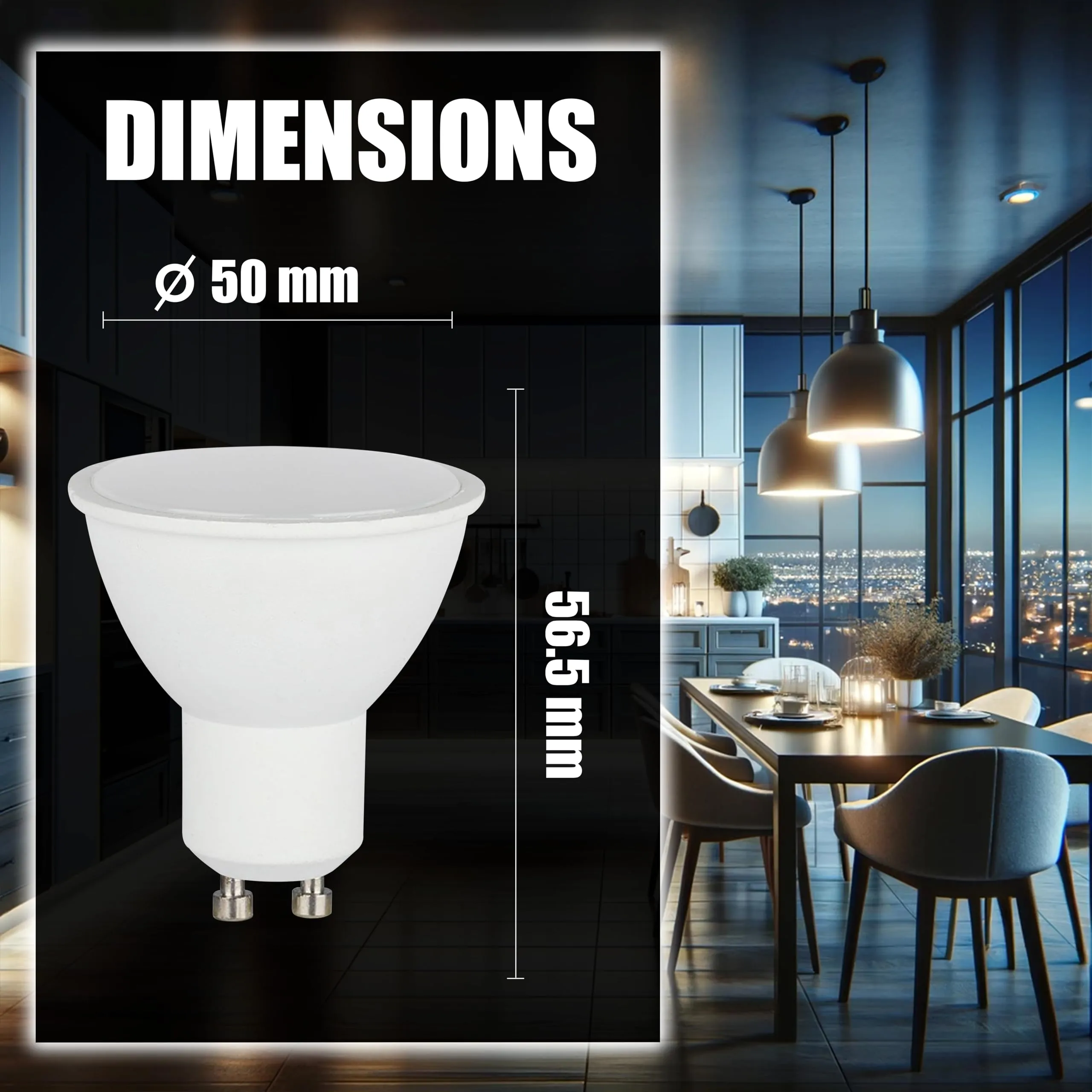 V-TAC Lampadine LED GU10 10W 1000 Lumen 6500K Luce Fredda (Pack 3) - immagine 6