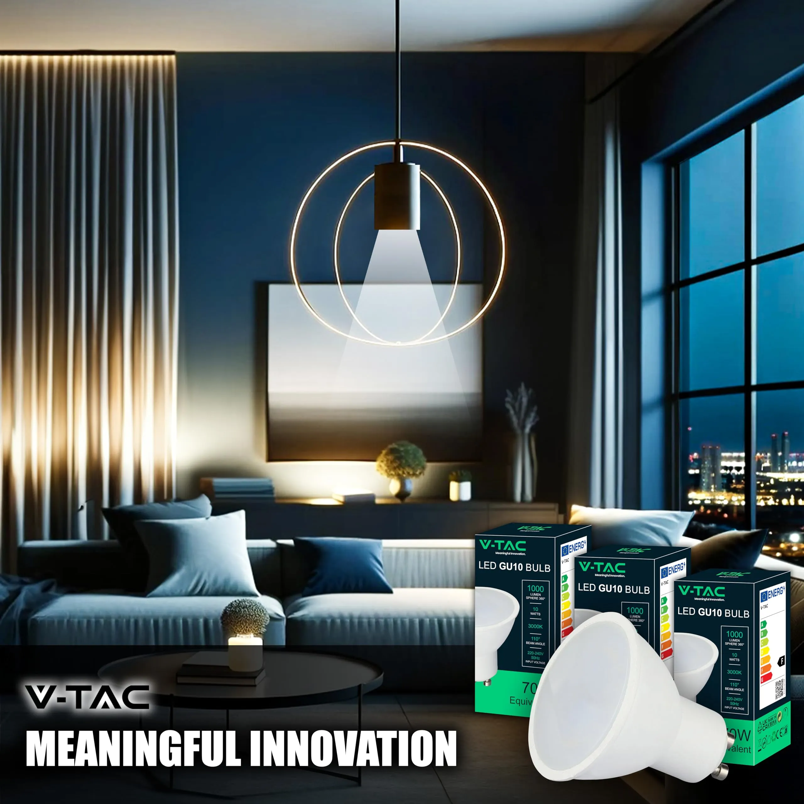 V-TAC Lampadine LED GU10 10W 1000 Lumen 3000K Luce Calda (Pack 3) - immagine 4