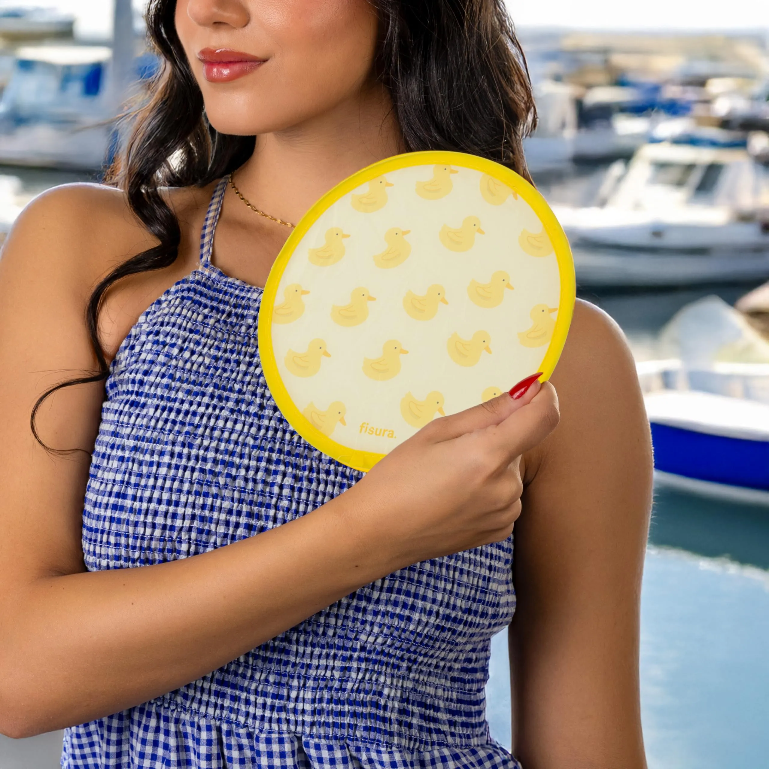 Fisura Ventaglio rotondo pieghevole portatile 20 cm Anatr - immagine 4