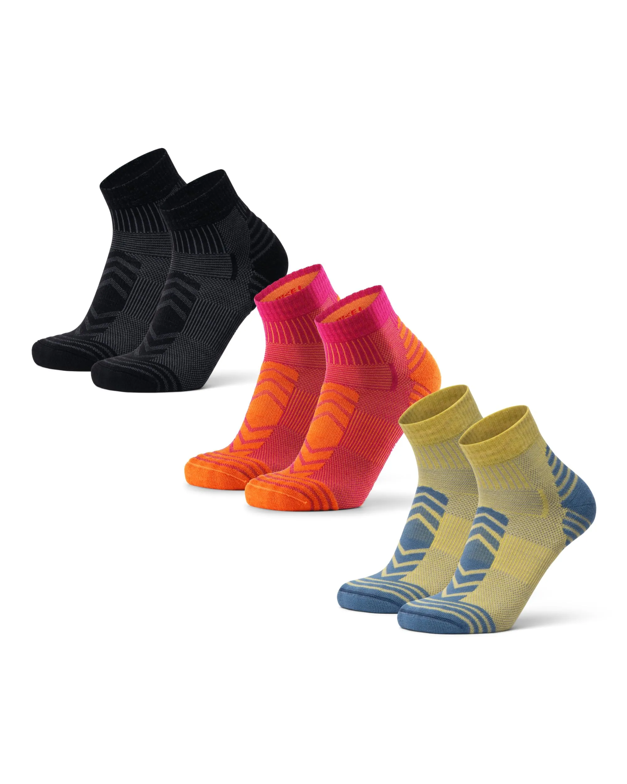 Danish Endurance Calze Trekking Corte Merino, 3 Paia, Multicolore, 43-47 - immagine 1