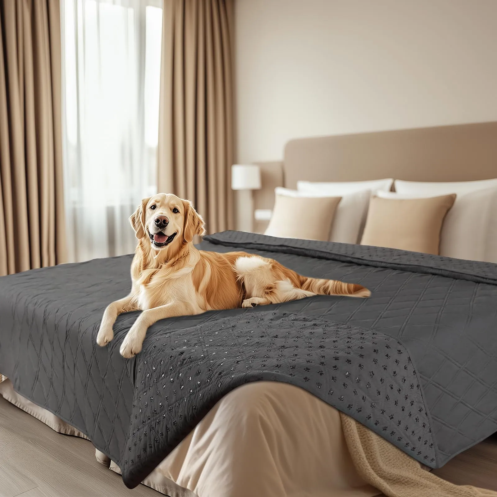 luciphia Copridivano Impermeabile per Cani e Gatti, Grigio, 208 x 304 cm - immagine 1