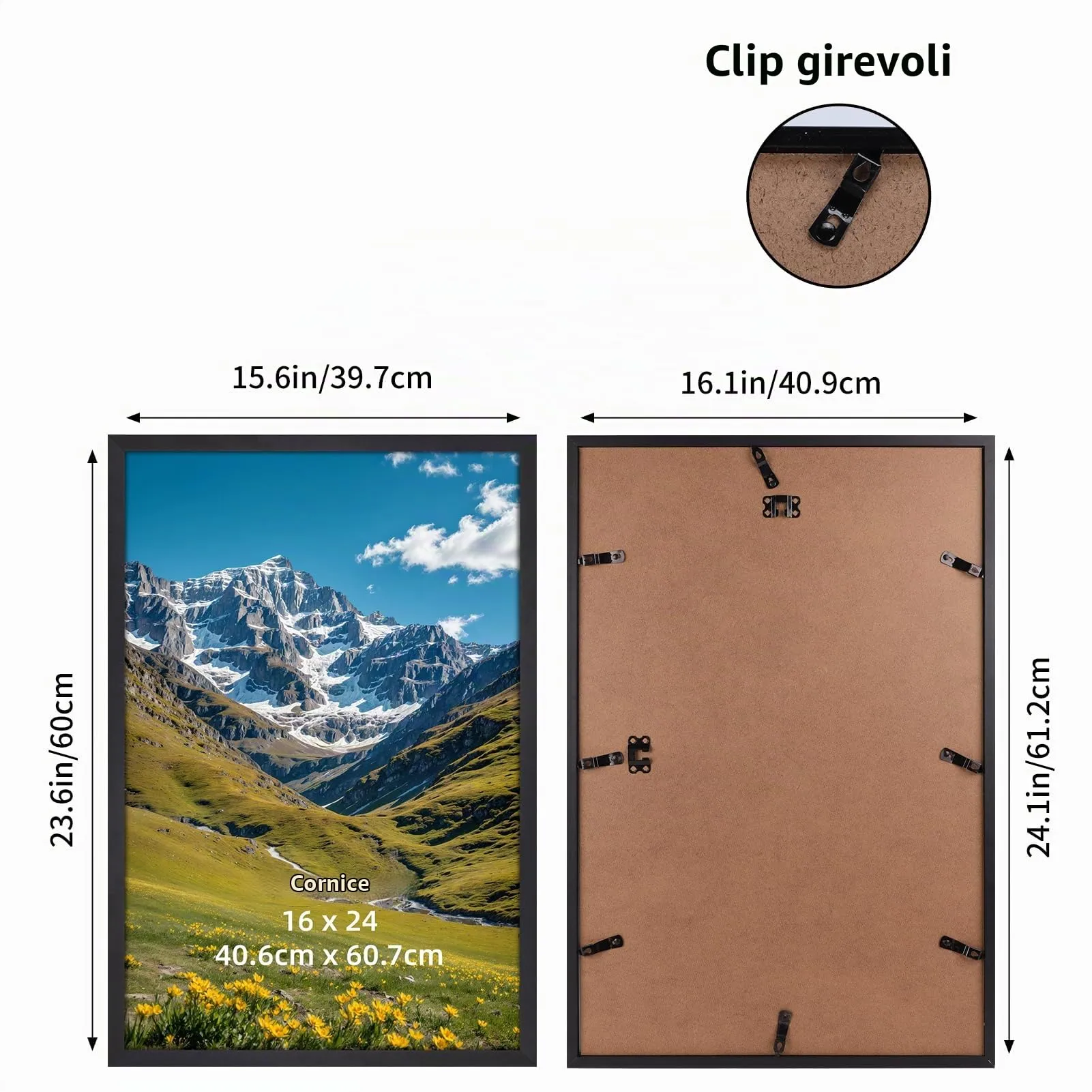 Ditwis Cornice in Alluminio Nera 40x60 cm per Poster, Foto e Opere d'Arte - immagine 2
