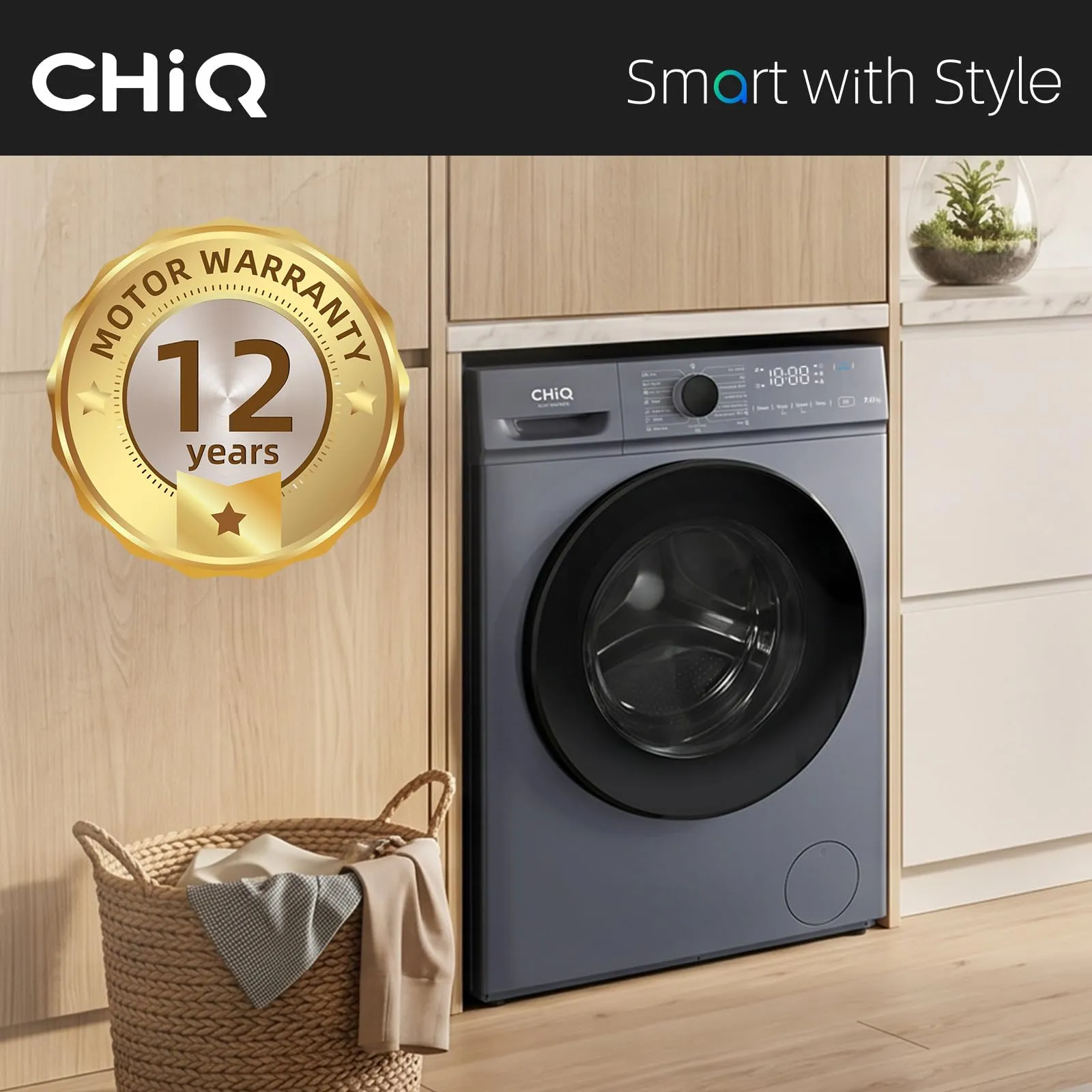 CHiQ Lavatrice Slim 7kg Classe A Grigio (CW07123863AX) - immagine 4