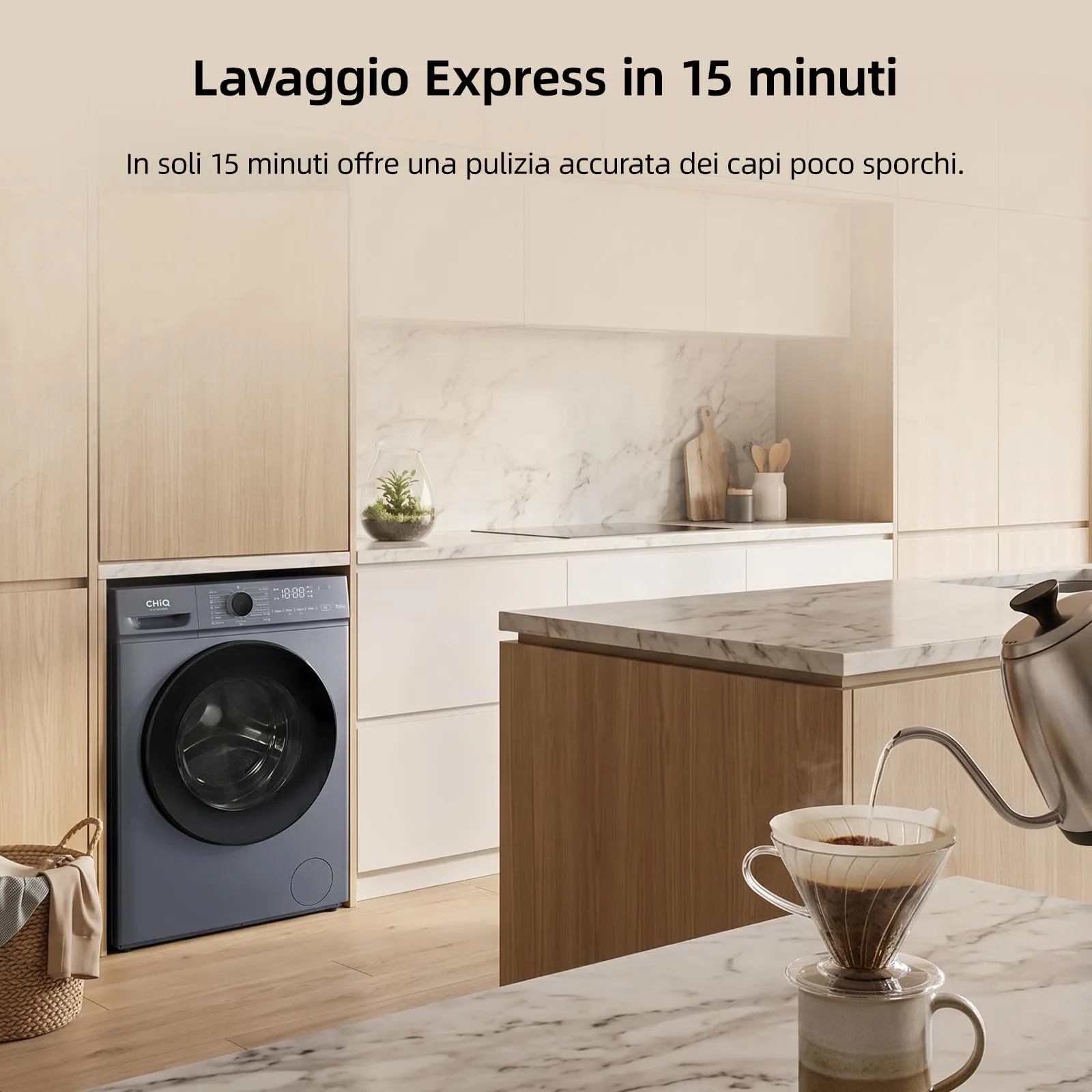CHiQ Lavatrice Slim 7kg Classe A Grigio (CW07123863AX) - immagine 9