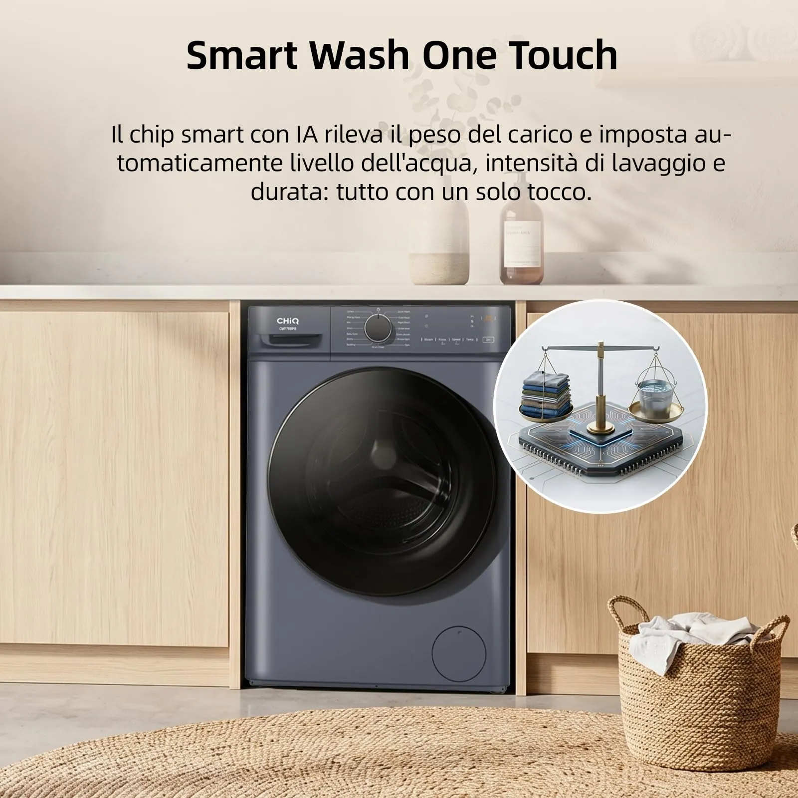 CHiQ Lavatrice Slim 7kg Classe A Grigio (CW07123863AX) - immagine 10