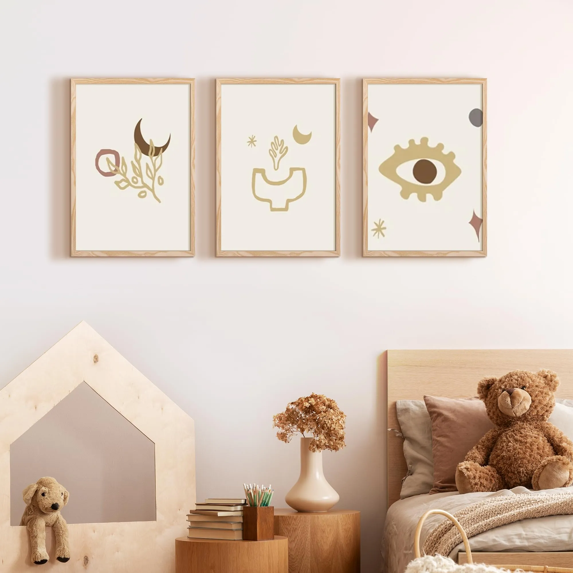 upsimples Cornici Portafoto in Legno, 40 x 60 cm, Confezione da 3, Naturale - immagine 5