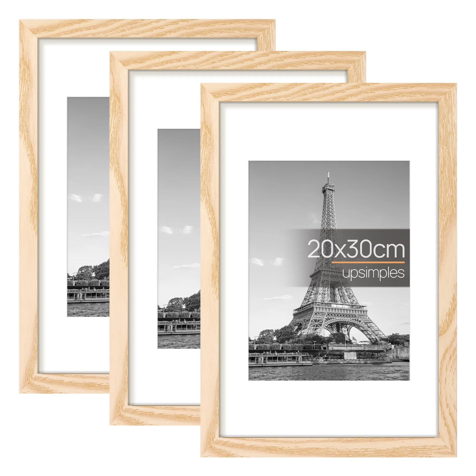 upsimples Cornici Portafoto in Legno, Set da 3, 20 x 30 cm - immagine 1