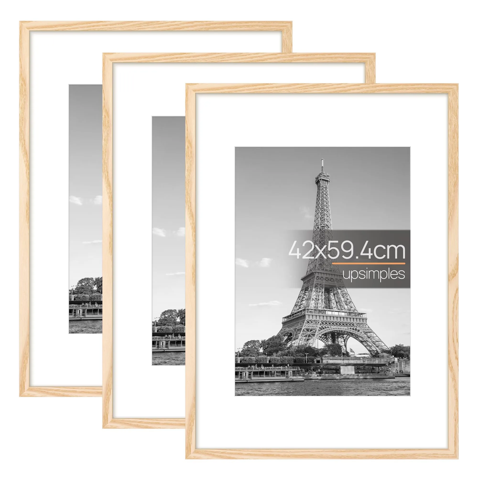 upsimples Cornici Portafoto in Legno, A2 42 x 59,4 cm, Confezione da 3 - immagine 1
