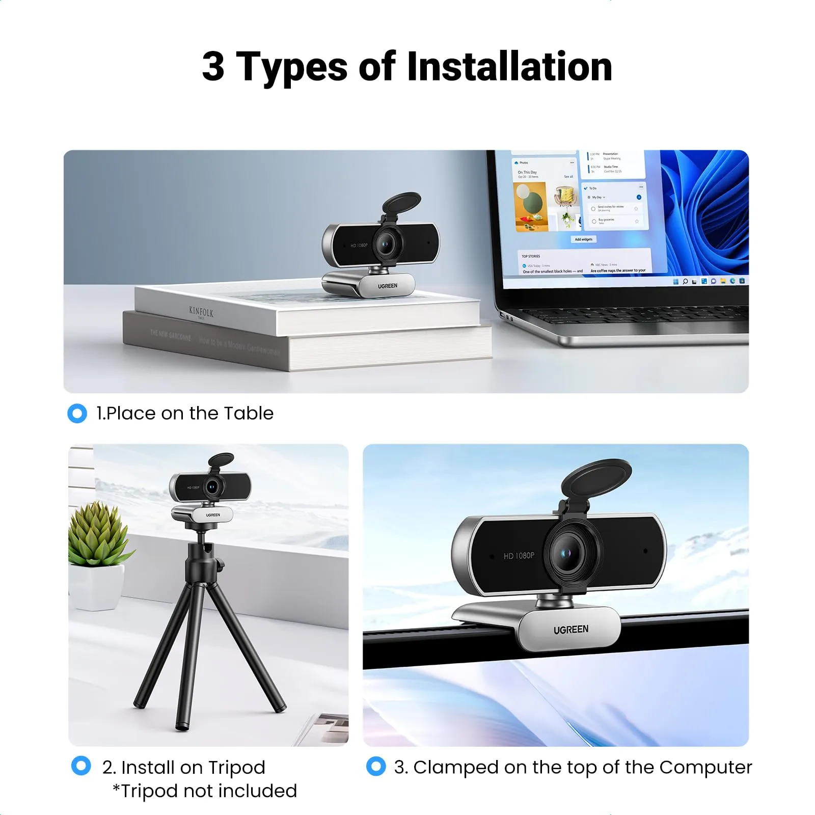 UGREEN Full HD 1080P 30FPS USB-A Webcam - immagine 6
