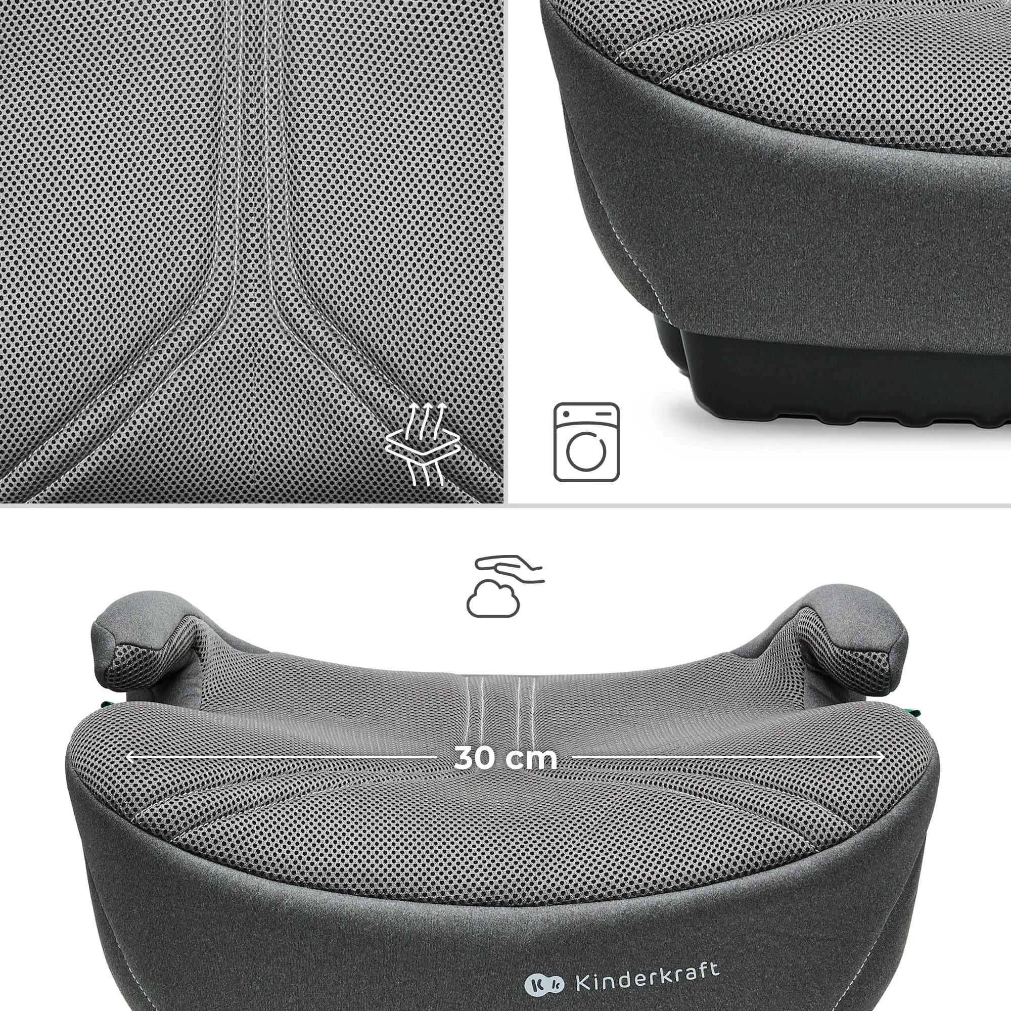 Kinderkraft I-BOOST 2 PRO Seggiolino Auto ISOFIX 125-150 cm, 6-12 anni, Grigio - immagine 3