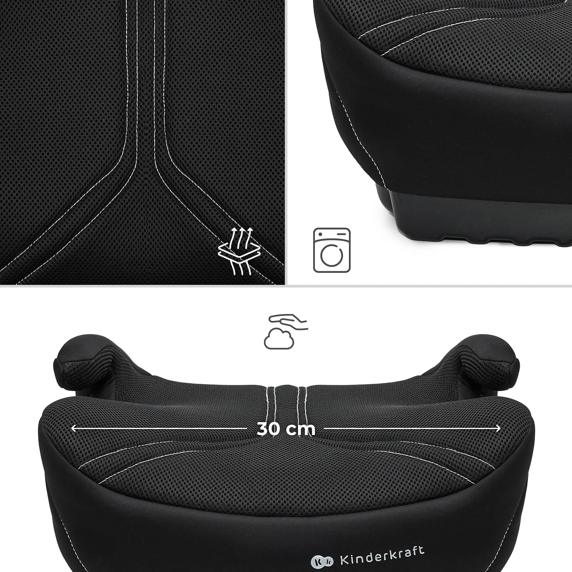 Kinderkraft I-BOOST 2 PRO Seggiolino Auto ISOFIX 125-150 cm, 6-12 anni, Nero - immagine 3