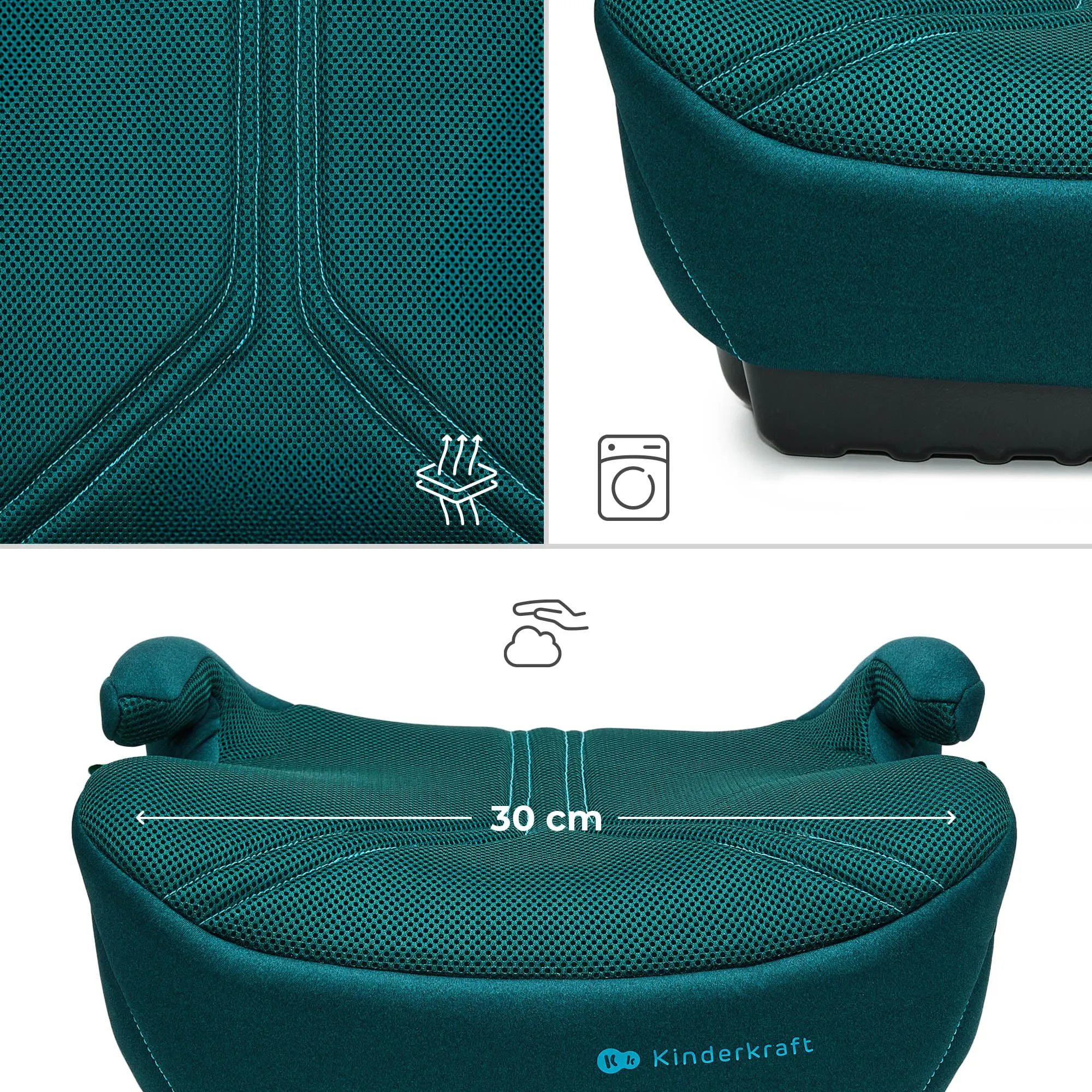 Kinderkraft I-BOOST 2 PRO Seggiolino per Bambini 125-150 cm (6-12 anni) ISOFIX, Verde - immagine 3
