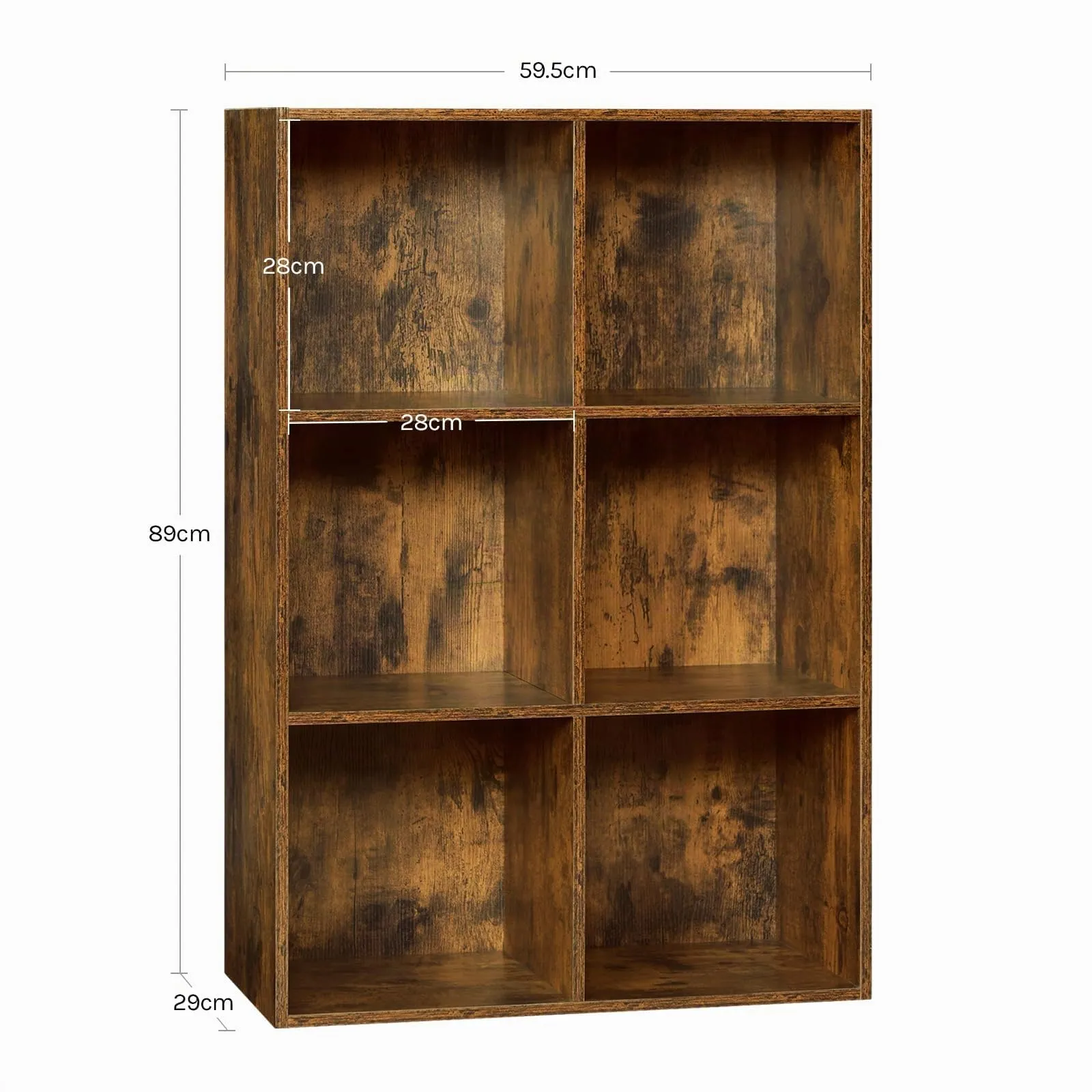 WOLTU Libreria con 6 Cubi, Scaffale Verticale, Marrone Rustico - immagine 7