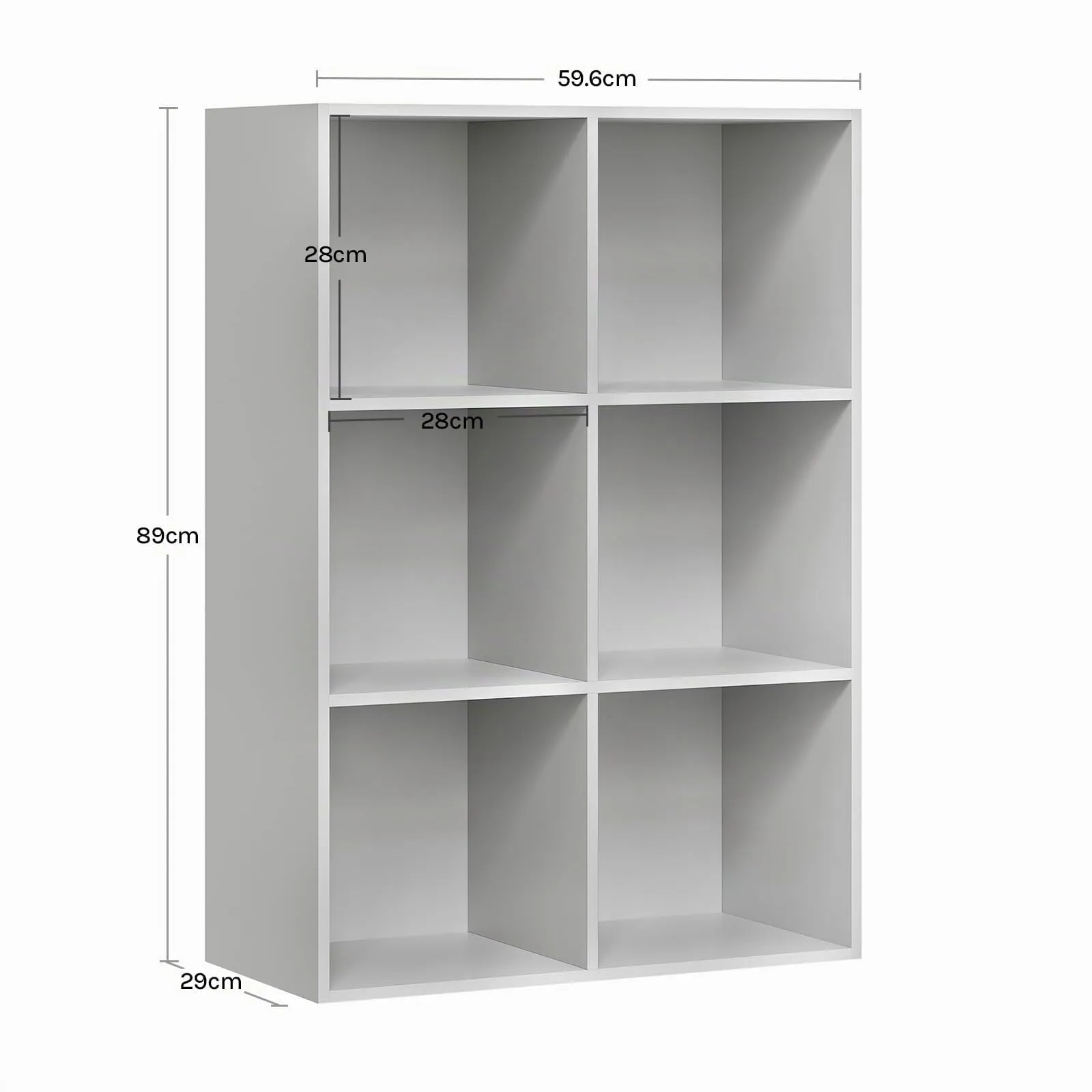 WOLTU Libreria con 6 Cubi, Scaffale Verticale, Grigio - immagine 3