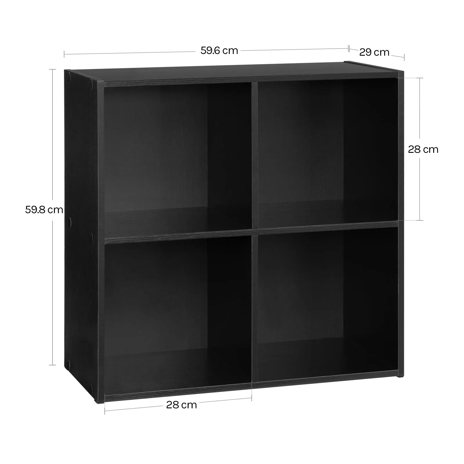 WOLTU Libreria Moderna in Legno a 4 Cubi, Nero - immagine 7