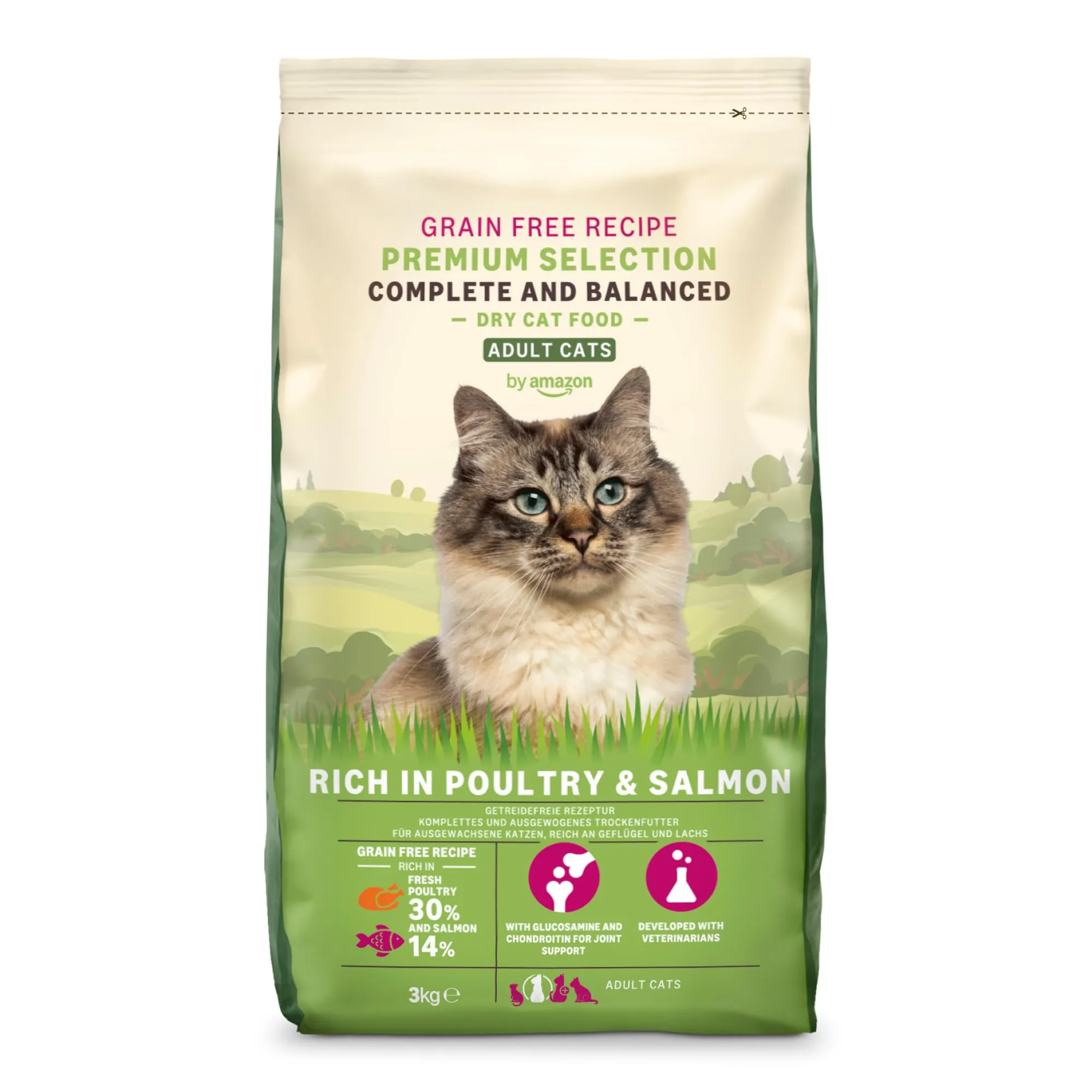 by Amazon Grainfree Recipe Cibo secco per gatti adulti con salmone fresco, 3 kg - immagine 1
