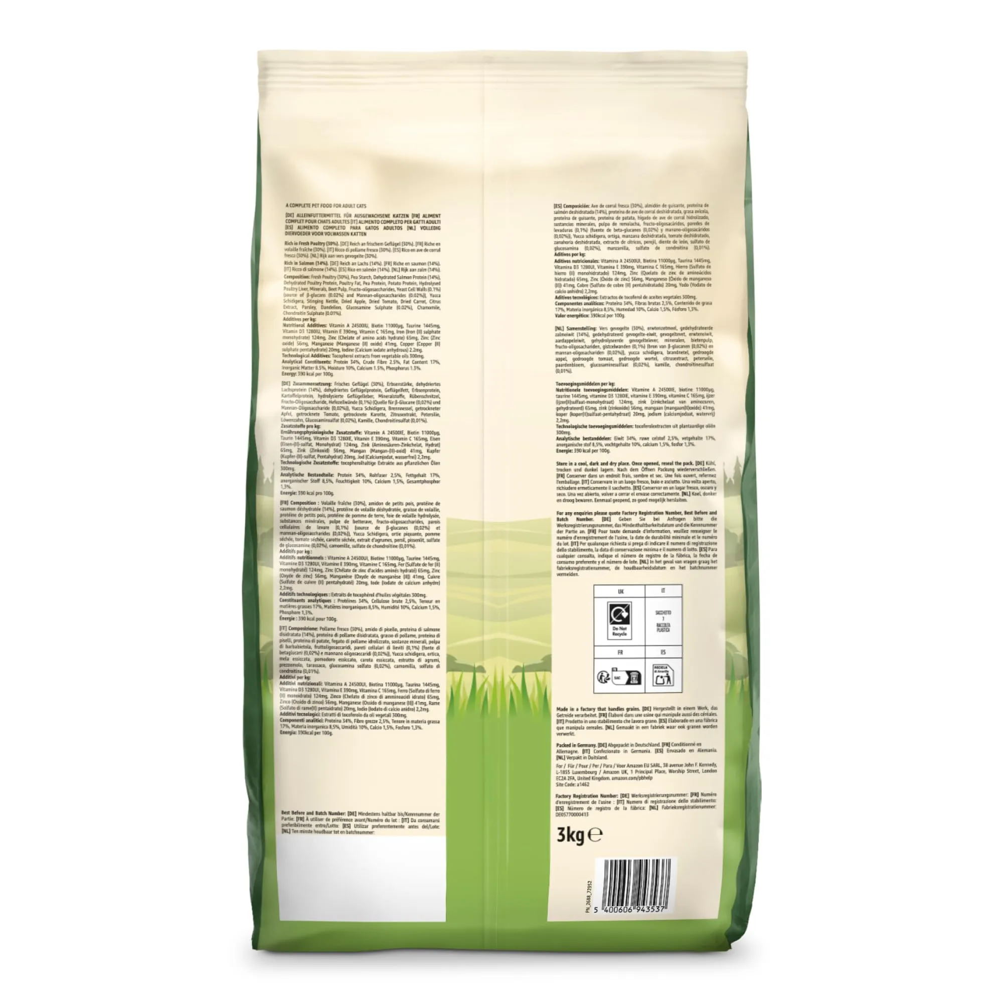 by Amazon Grainfree Recipe Cibo secco per gatti adulti con salmone fresco, 3 kg - immagine 8